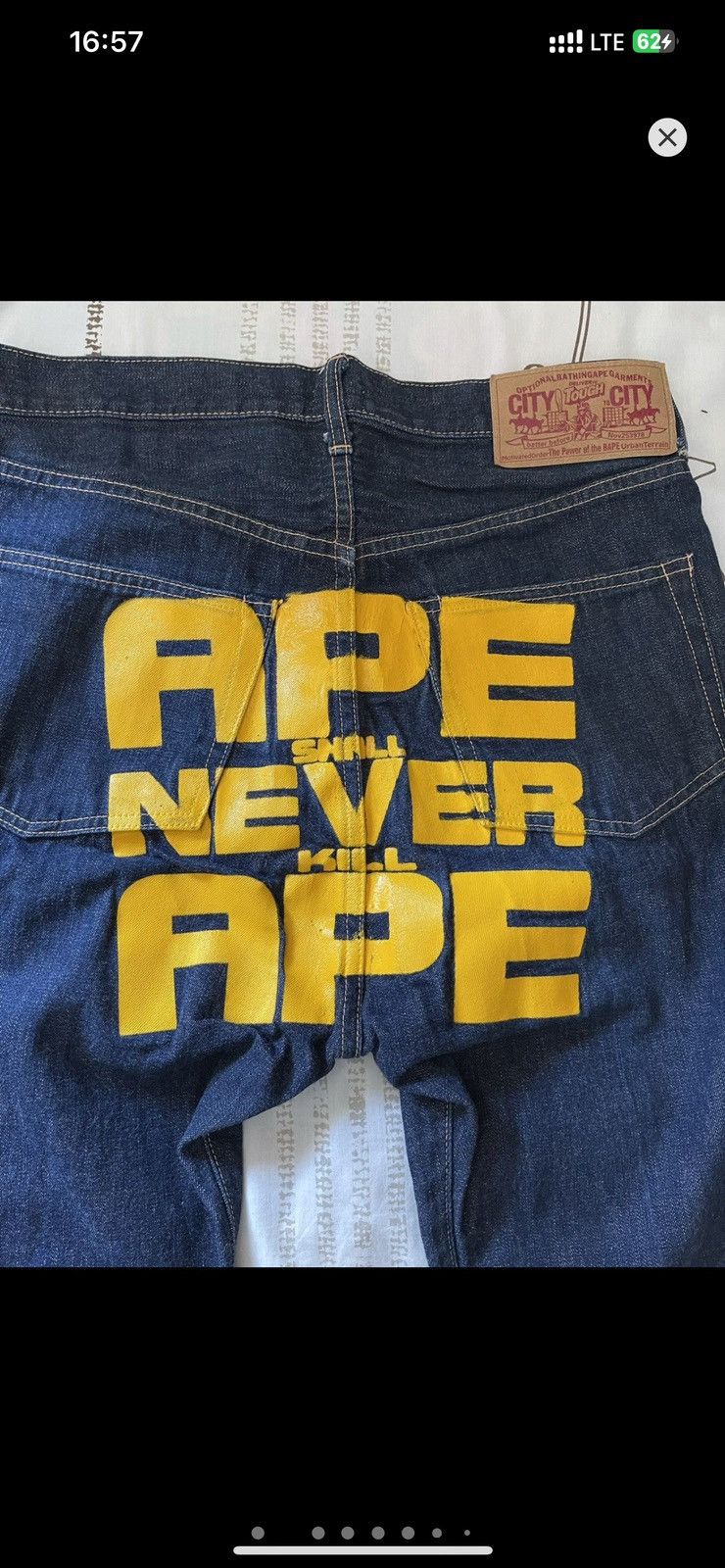 Bape Bape Vintage OG ASNKA Spellout Logo Denim Jeans Size US 34 / EU 50 - 2 Thumbnail