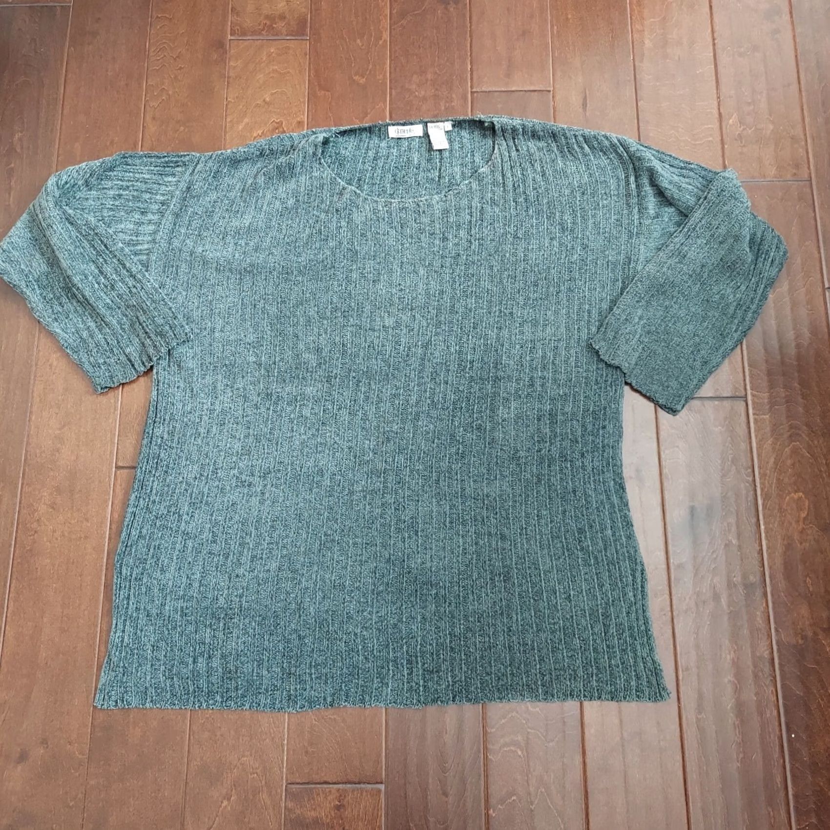 Vintage Spiegel Elements Exclusively Women's Green Long Sleeve Knit Sweater - L, Pullover, Regular Fit, Breathable, Rayon Acrylic, Spring Summer, Women Size L / US 10 / IT 46 - 2 Thumbnail