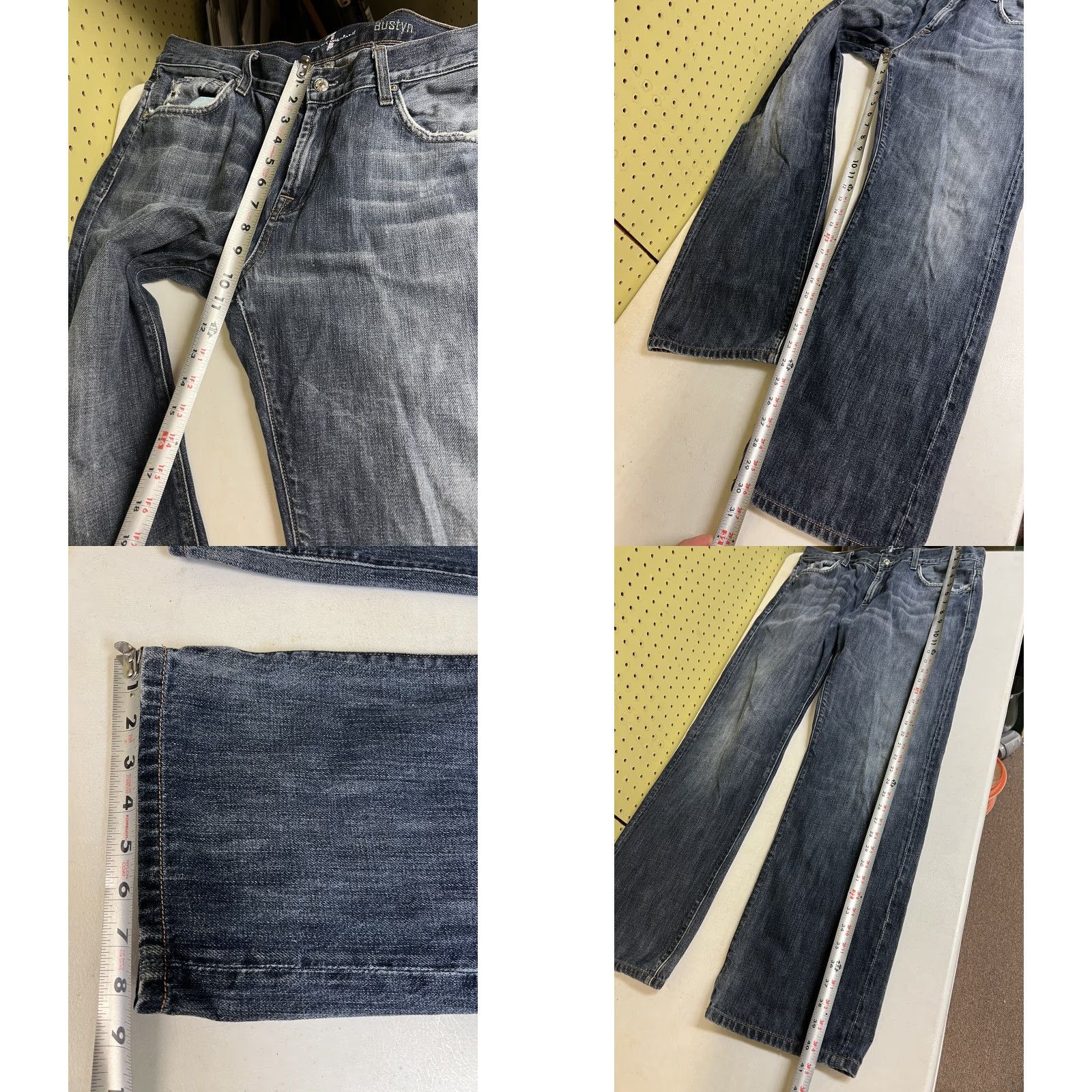 7 For All Mankind 7 For All Mankind Austyn Jeans Mens Distressed Blue 34x31 Straight Denim Cotton Blend Regular Inseam 31 Vintage No Size US 34 / EU 50 - 9 Thumbnail