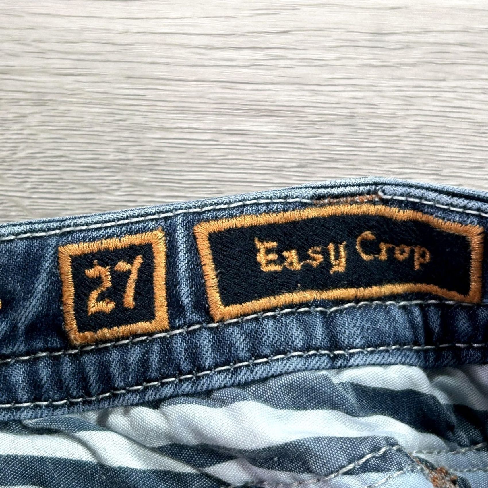 Vintage Rock Revival Jeans Womens 27 Blue Easy Crop Sukara EC3 Distressed Bootcut Denim Jeans Size 27" / US 4 / IT 40 - 7 Thumbnail