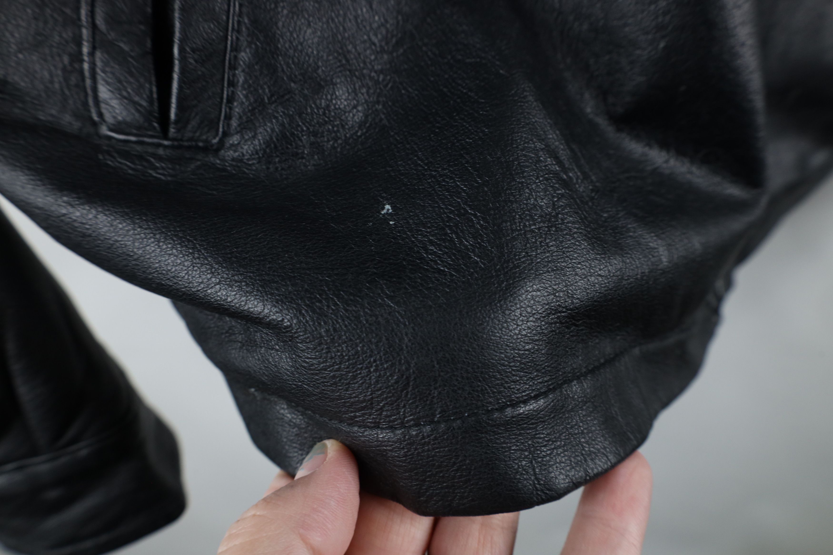Vintage Vintage 90s Streetwear Full Zip Leather Bomber Jacket Black Size US M / EU 48-50 / 2 - 5 Thumbnail