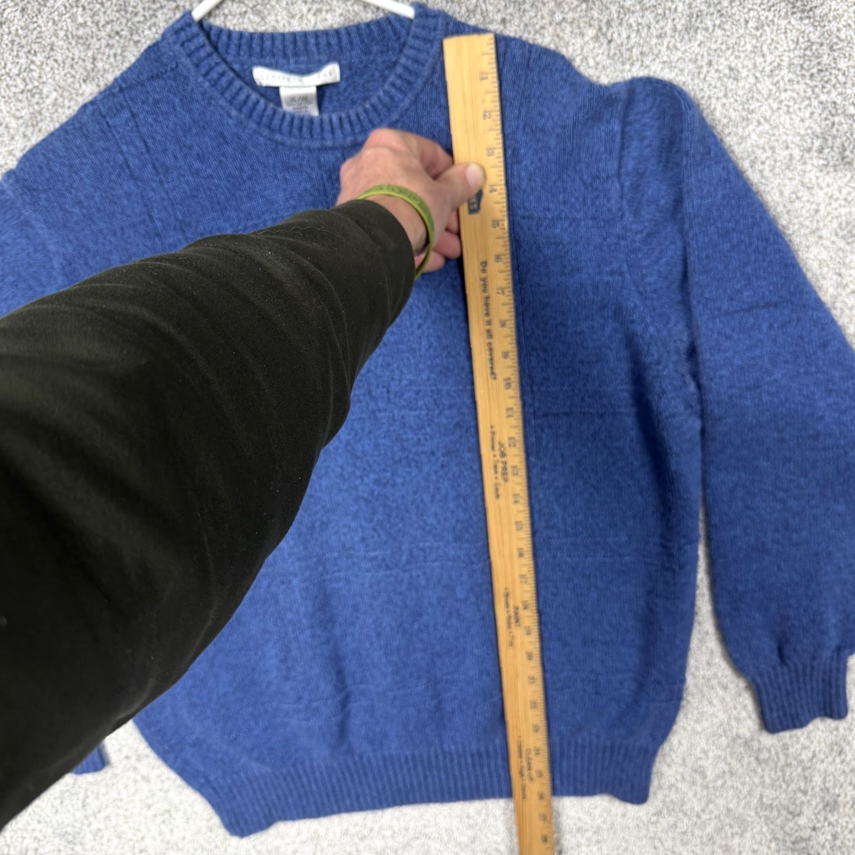 Geoffrey Beene VINTAGE Geoffrey Beene Sweater XL Men Blue Knit Pullover Crew Neck Raglan Long Sleeve Tight-Knit Solid 100% Cotton Fall Winter Casual Size US XL / EU 56 / 4 - 2 Thumbnail