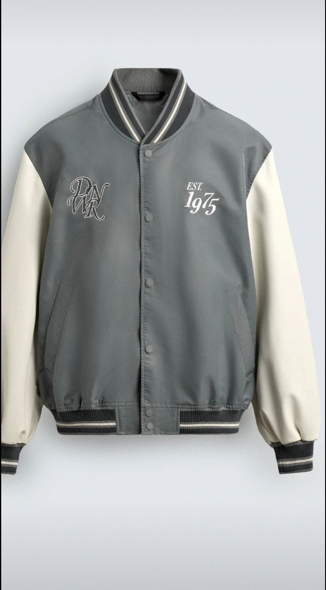 Zara Zara Blue grey varsity jacket bomber size man small Size US S / EU 44-46 / 1 - 1 Thumbnail