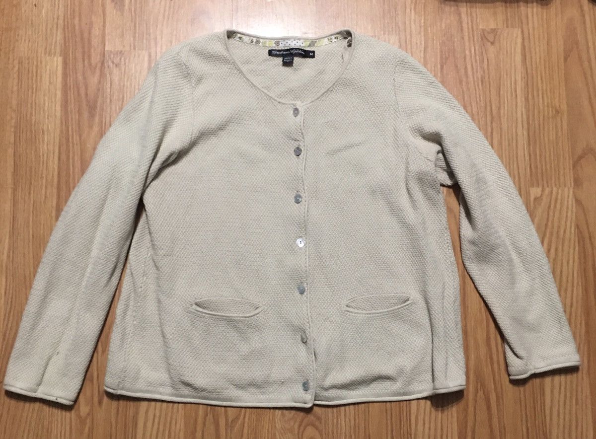 Designer GUDRUN SJODEN Beige Knit Cardigan Sweater Size M Size M / US 6-8 / IT 42-44 - 6 Thumbnail