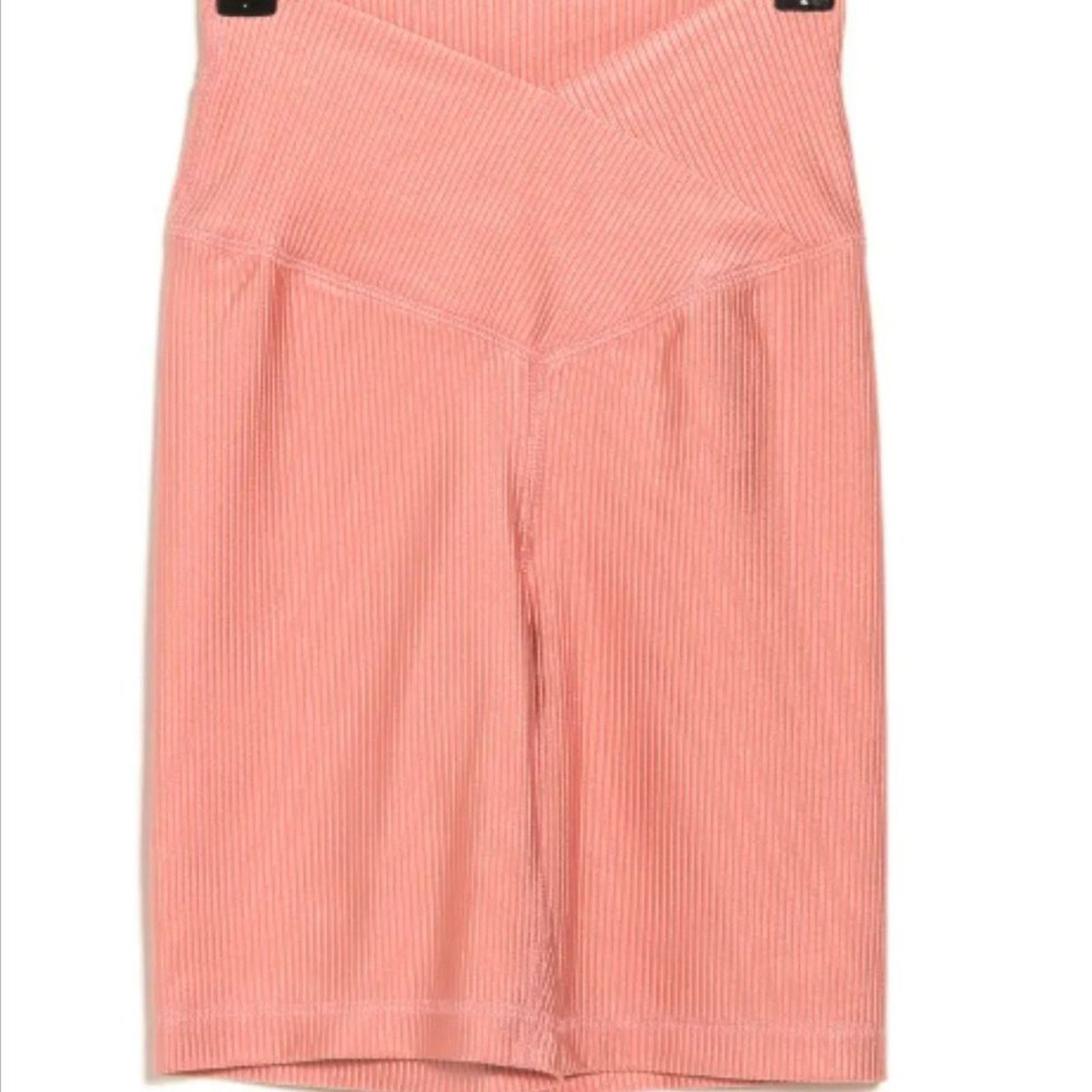 Other Shiny Pink Ribbed Crossover Bike Shorts Size XS Size 25" / US 0 / IT 36 - 4 Thumbnail