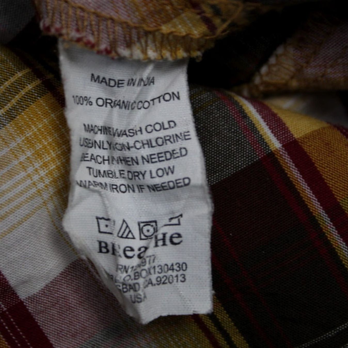 Prana prAna Pearl Snap Shirt Mens M Brown/Yellow/Red/Black S/S Organic Cotton Shirt Size US M / EU 48-50 / 2 - 7 Thumbnail
