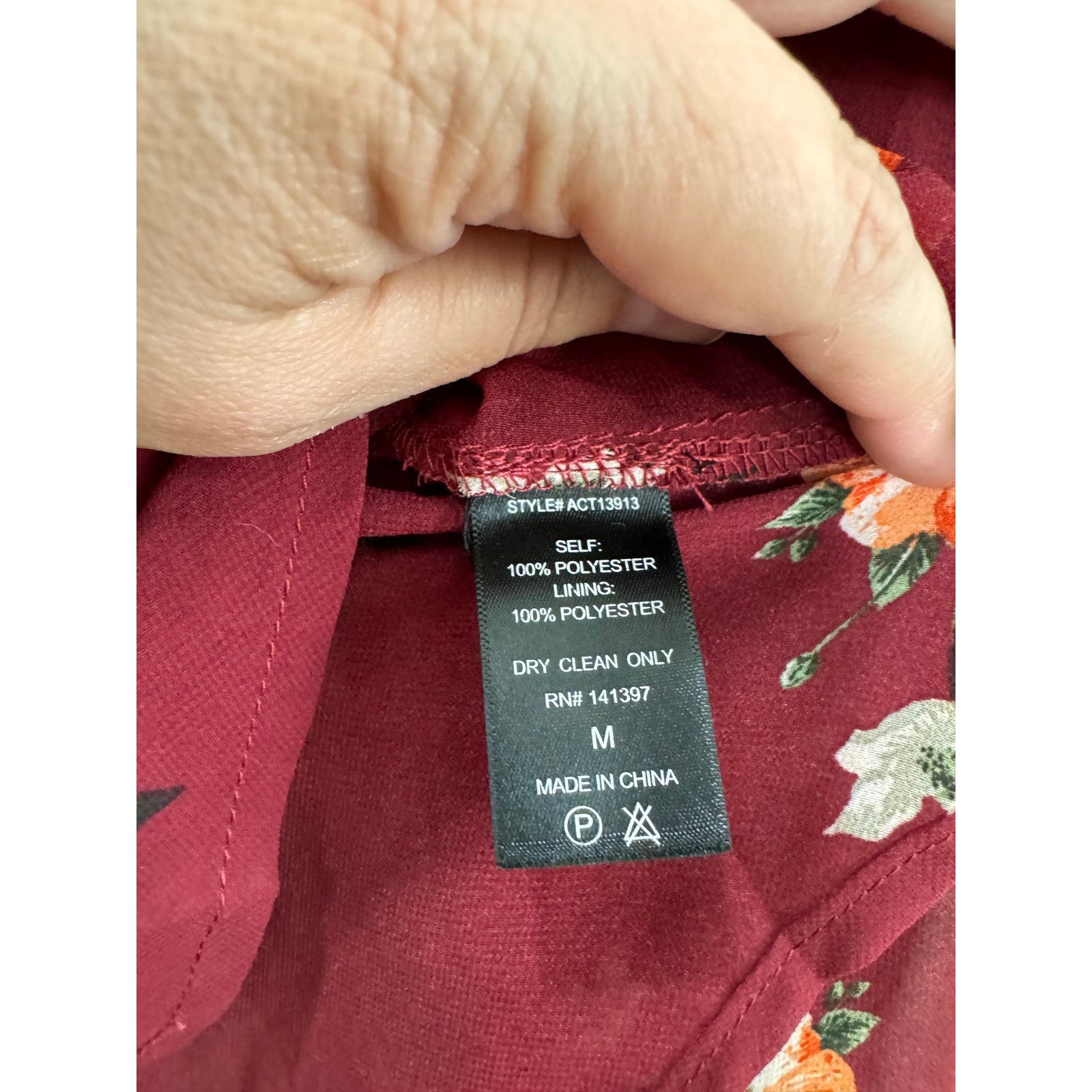 Other Women's Sheer Long Sleeve Blouse Top Maroon Medium Size M / US 6-8 / IT 42-44 - 6 Thumbnail