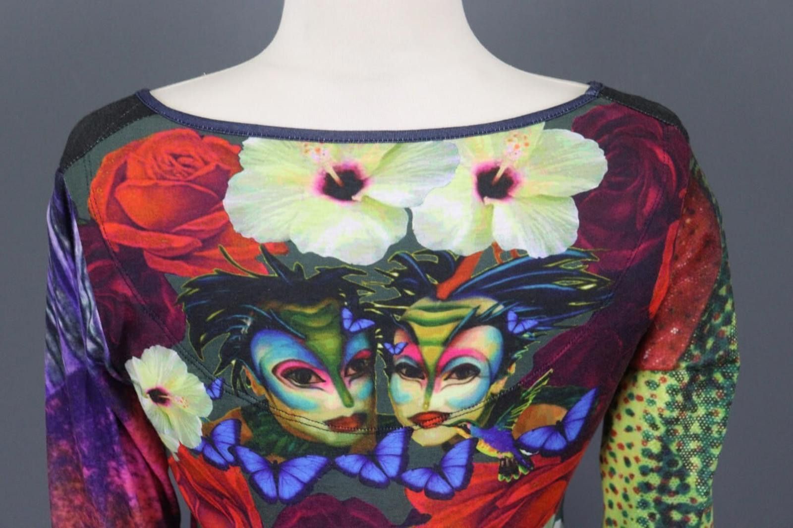 Desigual Desigual Multicolor Floral Bodycon A-Line Mini Dress Size L Size L / US 10 / IT 46 - 10 Thumbnail
