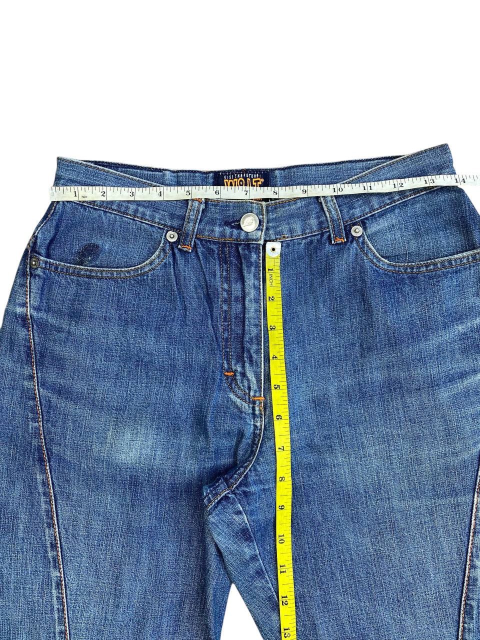 Walter Van Beirendonck W&LT Anatomical Curved Seam Slim Fit Washed Denim Size US 27 - 3 Thumbnail