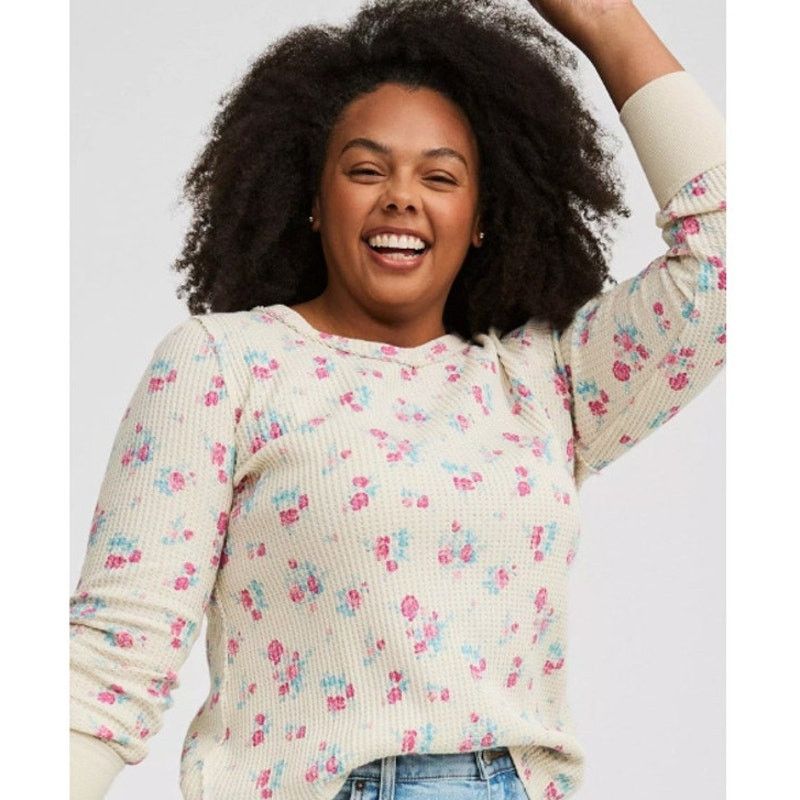 Corridor Torrid Womens Floral Waffle Knit Shirt Plus Size 1X Stretch Size XL / US 12-14 / IT 48-50 - 1 Thumbnail