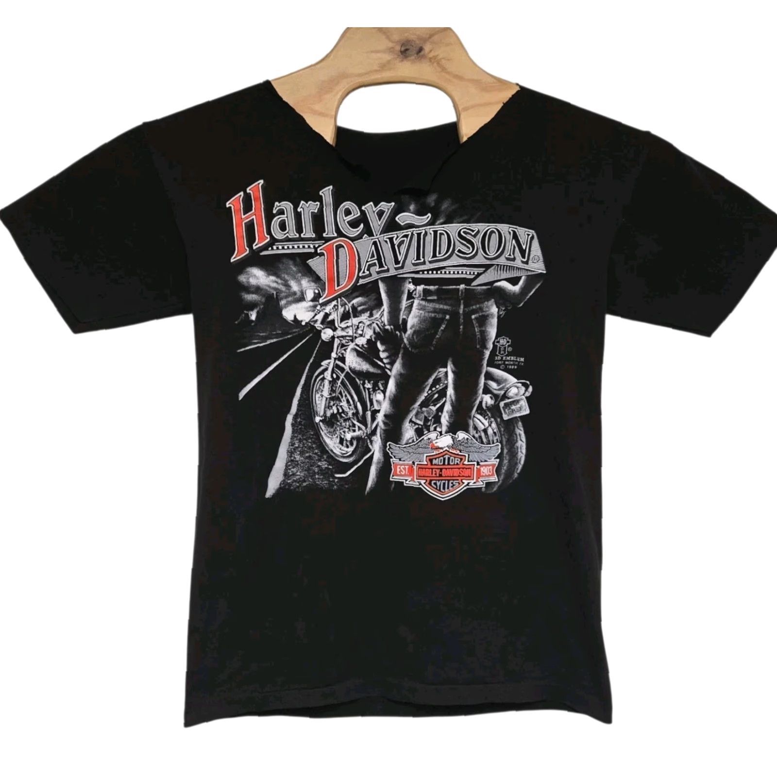 Harley Davidson VINTAGE Harley-Davidson 3D Emblem T-Shirt Medium Unisex Adults Black Short Sleeve Crew Neck Bike Week 90s Beach Motorcycle Daytona Beach Size US M / EU 48-50 / 2 - 2 Thumbnail