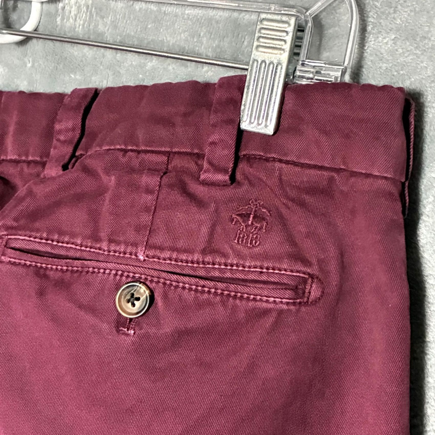 Brooks Brothers Brooks Brothers Red Fleece Chino Pants 34X32 Mens Burgundy Slim Straight 34 Red Solid Wool? Size US 34 / EU 50 - 6 Thumbnail