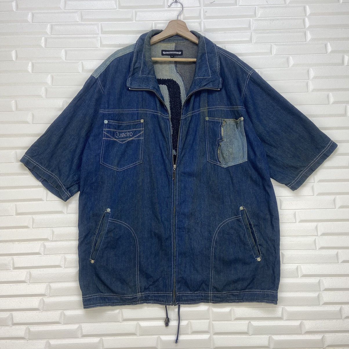 Japanese Brand Japanese Brand Quadro Scream Patchwork Denim Jacket Size US L / EU 52-54 / 3 - 1 Thumbnail