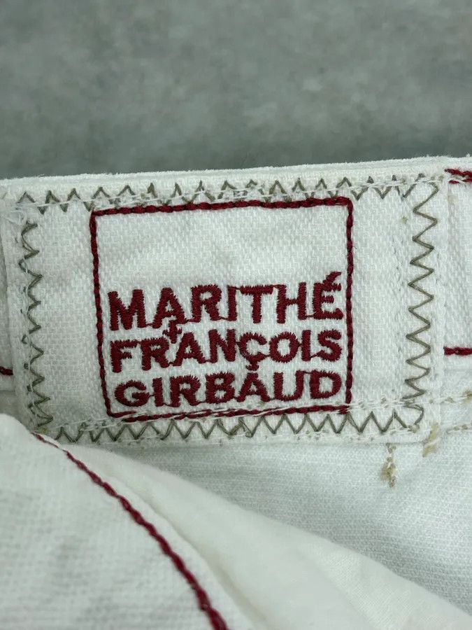 Marithe + Francois Girbaud 2000s Marithé + François Girbaud White Denim Jeans Size US 33 - 10 Thumbnail