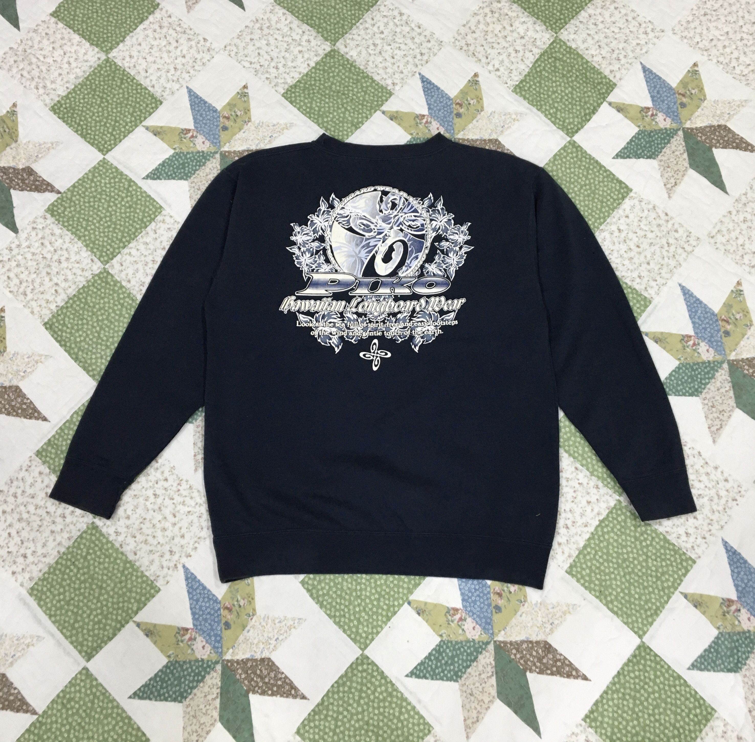 image of Sports Specialties x Surf Style Piko Surf Crewneck Sweatshirt in Navy, Men's (Size Medium)
