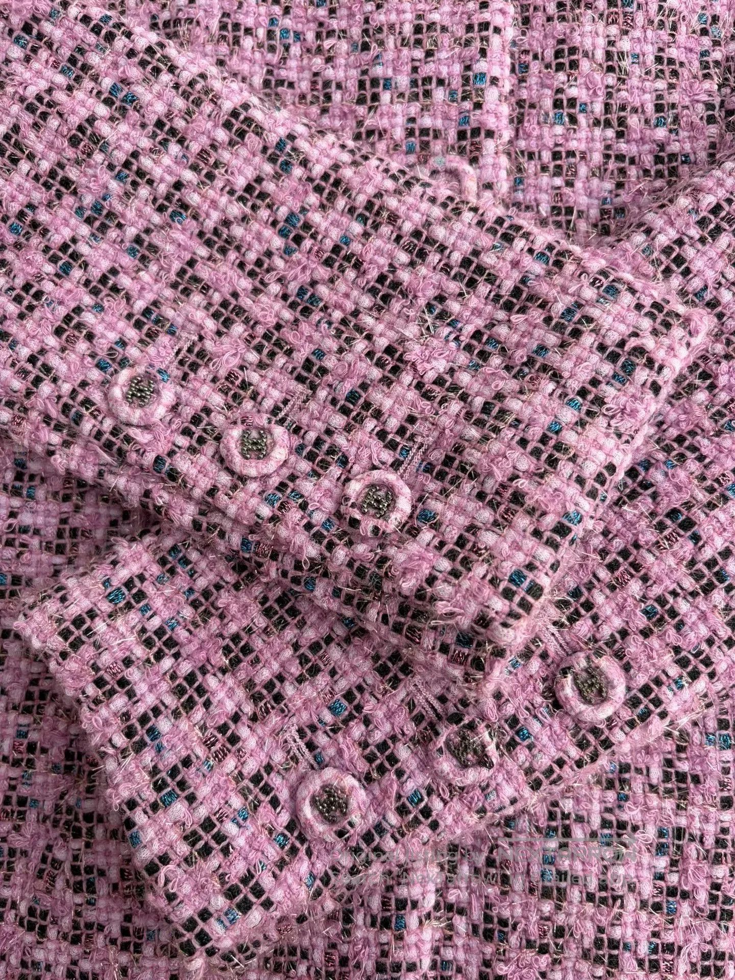 Chanel Chanel Purple Houndstooth Wool Stand-Collar Coat. Size US XS / EU 42 / 0 - 4 Thumbnail