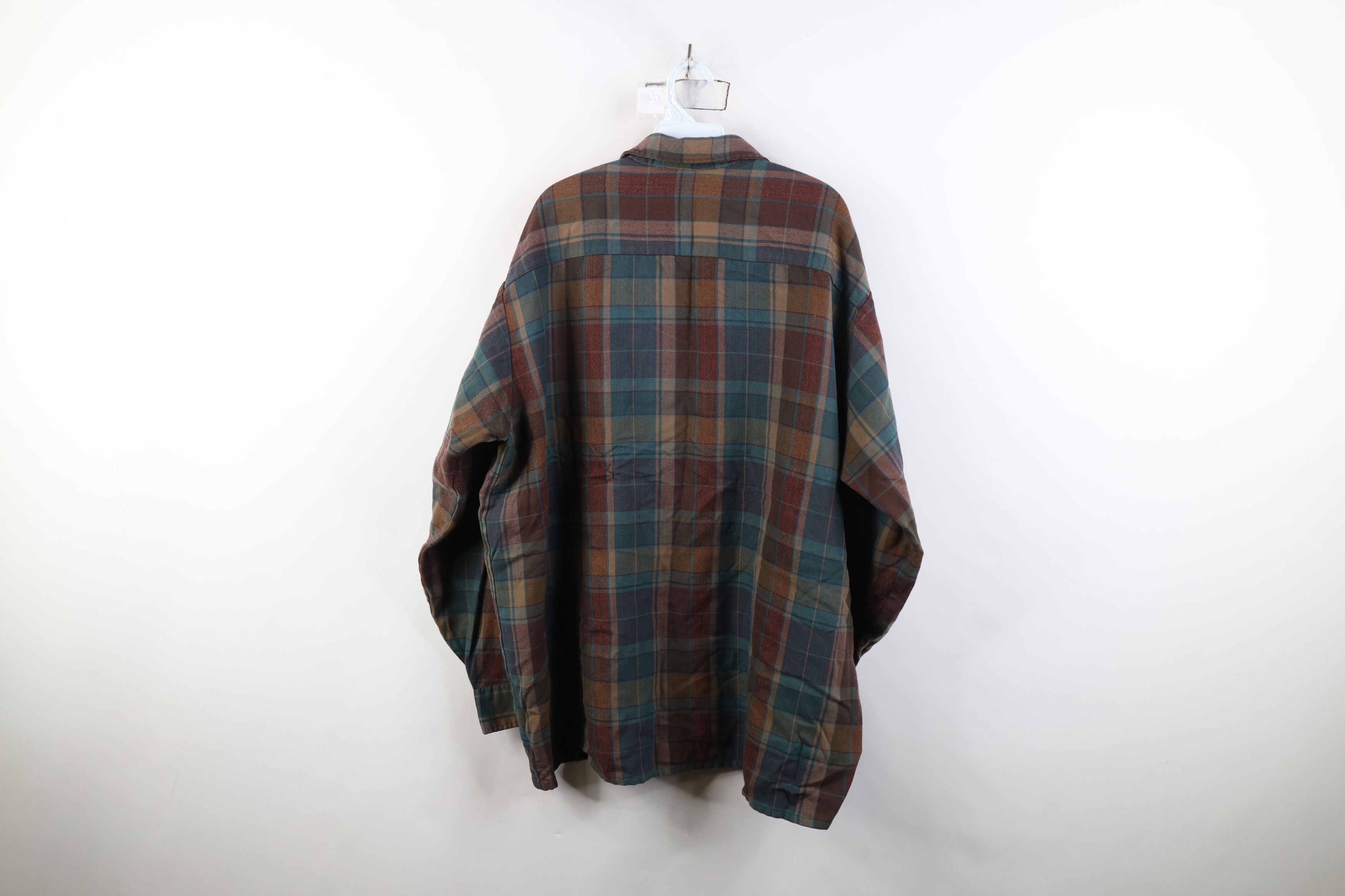 Vintage Vintage 90s Streetwear Tone Knit Collared Button Shirt Plaid Size US XXL / EU 58 / 5 - 8 Thumbnail