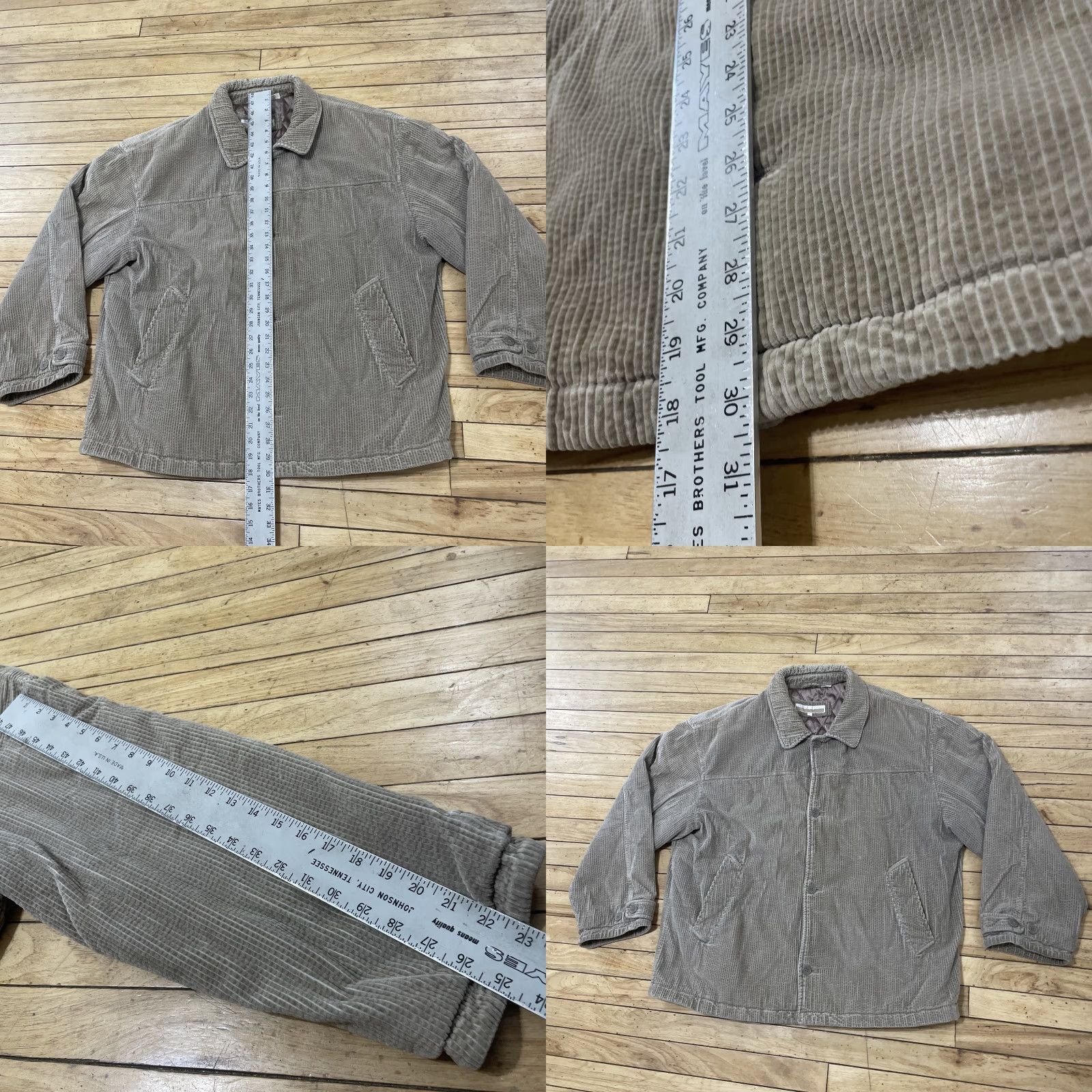 Perry Ellis VINTAGE Perry Ellis Corduroy Jacket Men L Khaki Brown Lined Western Bomber 90s Coat Size US L / EU 52-54 / 3 - 8 Thumbnail