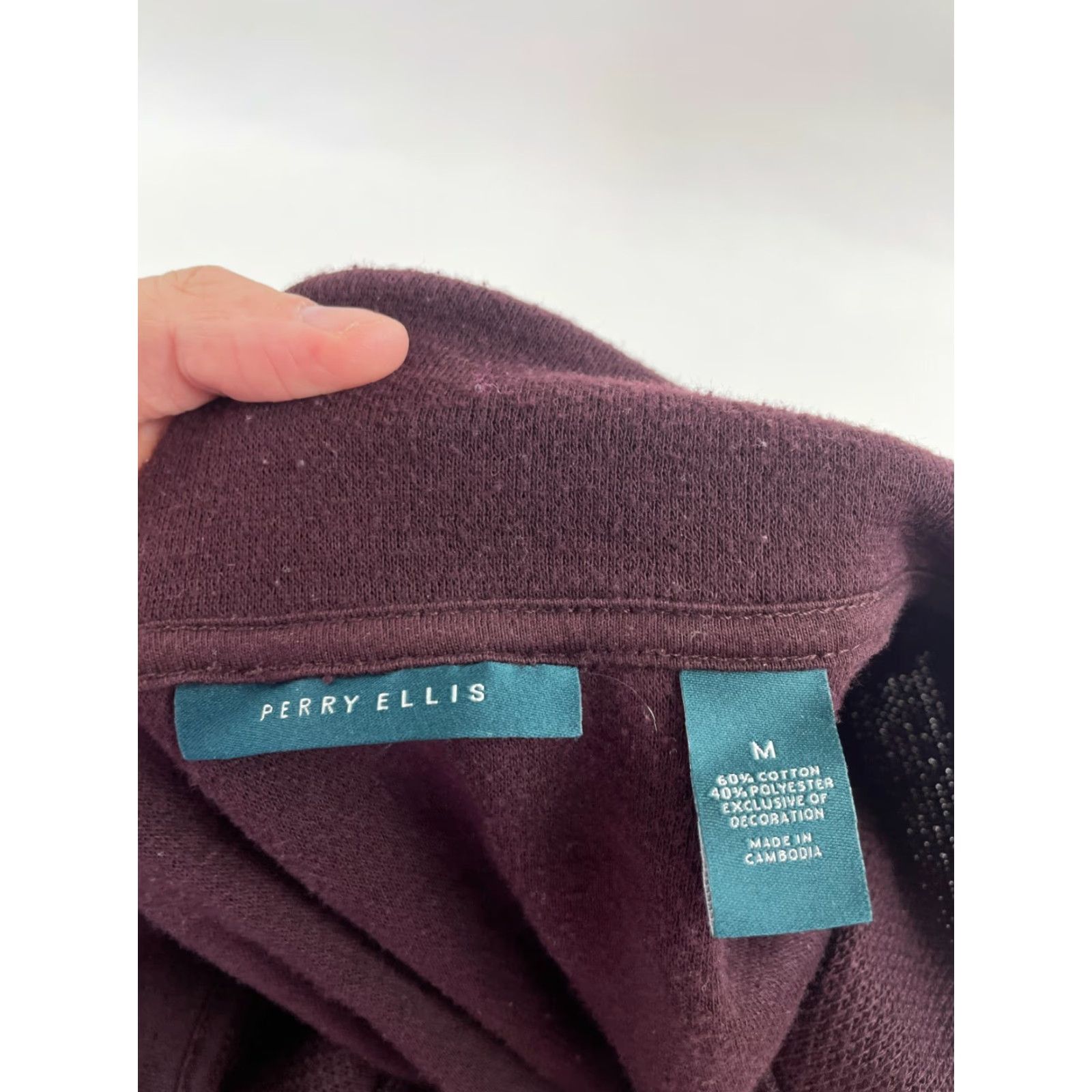 Perry Ellis Perry Ellis Sweater Men's Medium Pullover 1/4 Zip Long Sleeve Wine Burgundy Red Mock Neck Knit Casual Mens Size US M / EU 48-50 / 2 - 6 Thumbnail