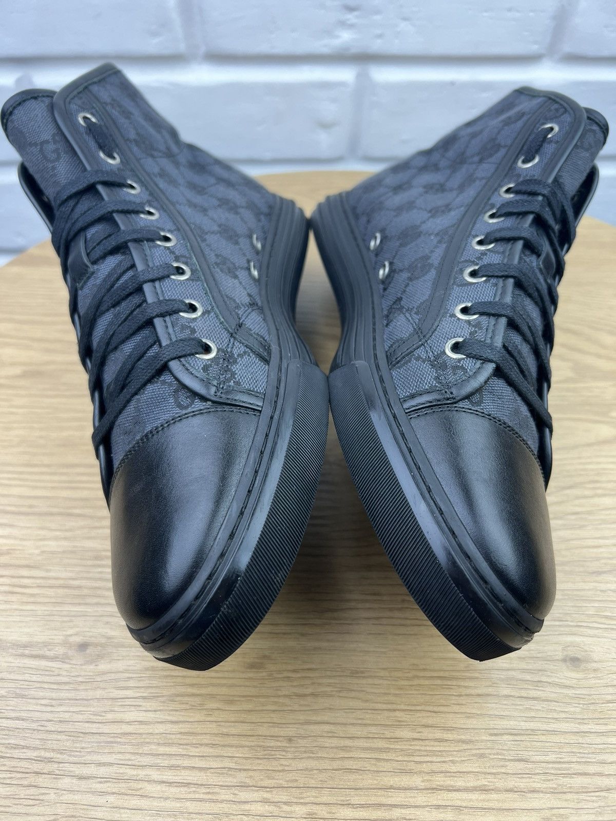 Gucci GUCCI Sneakers Hi Top Leather Shoes BROOKLYN GG Monogram Size US 7.5 / EU 40-41 - 8 Thumbnail