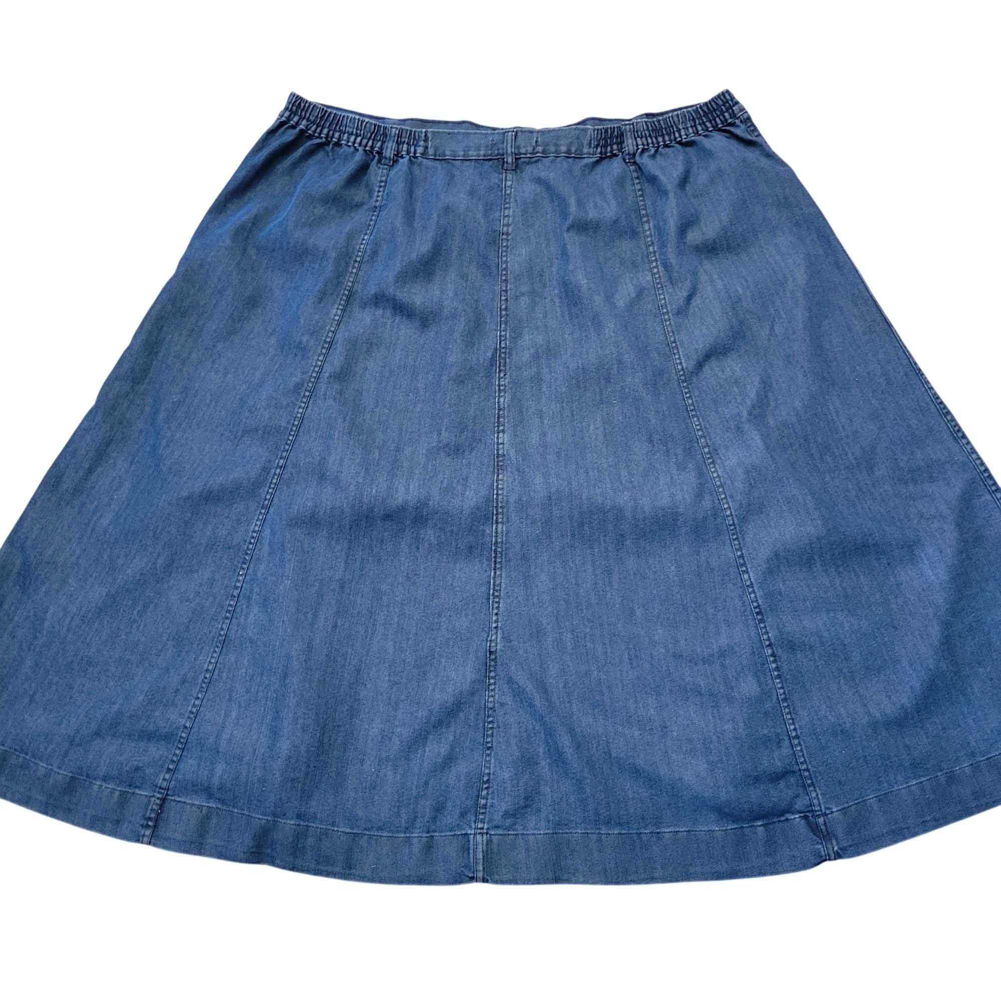 Other Roamans 30W Denim A Line Skirt Blue Jean Maxi Full Modest Ye Size 42" / US 20 - 4 Thumbnail