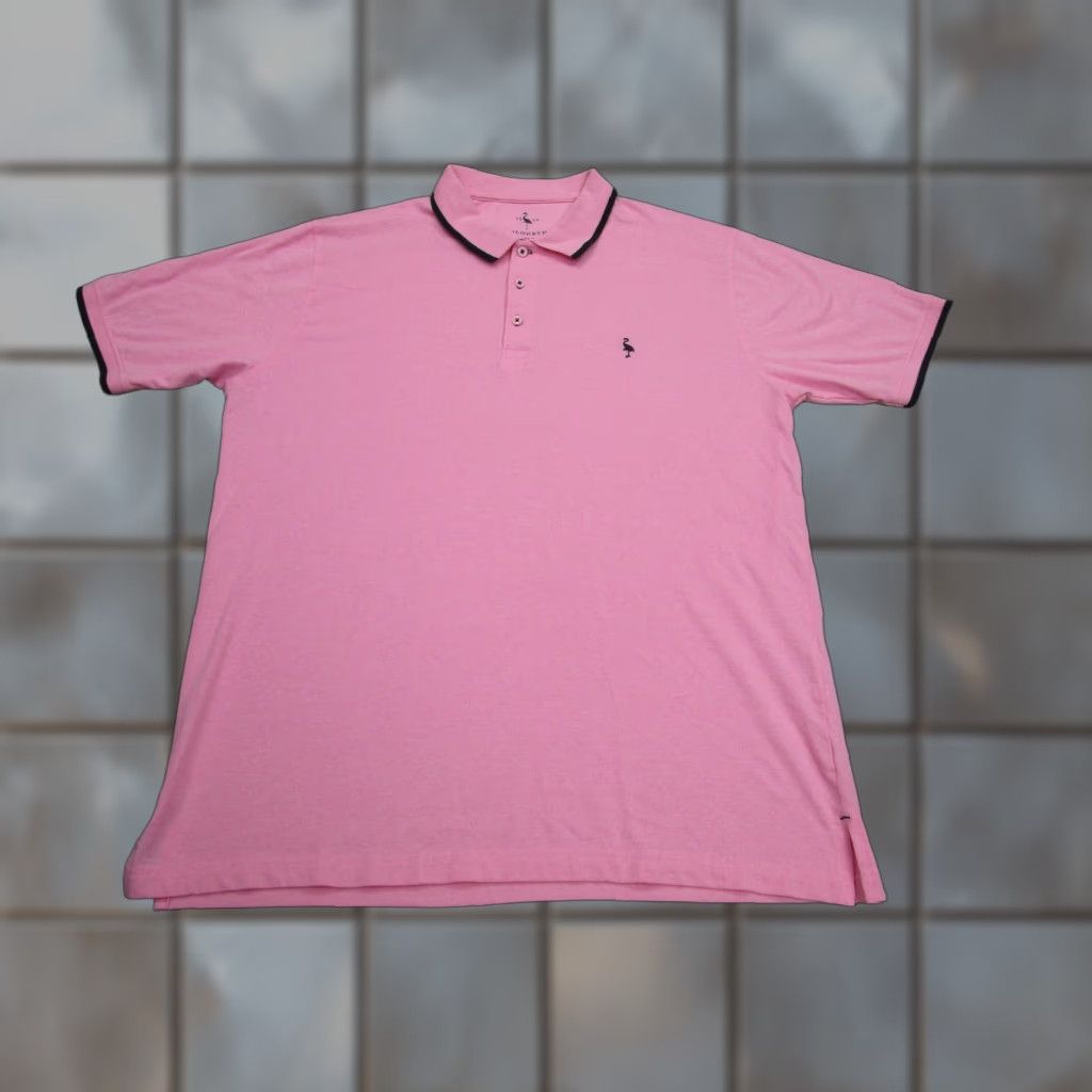 Tailorbyrd TailorByrd Polo Shirt Mens 2XL Pink Flamingo Logo Contrast Trim Tagless Casual Shirt Size US XXL / EU 58 / 5 - 1 Thumbnail