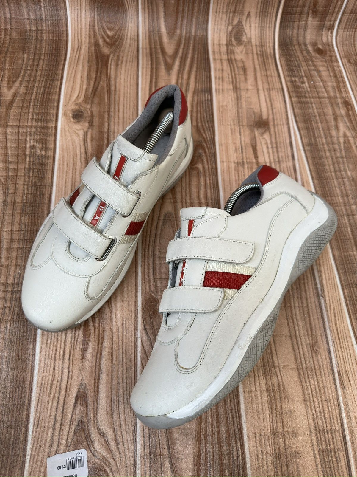 Prada Prada Americas Cup Velcro Straps Red Tab Leather Sneaks Size US 8.5 / EU 41-42 - 11 Thumbnail