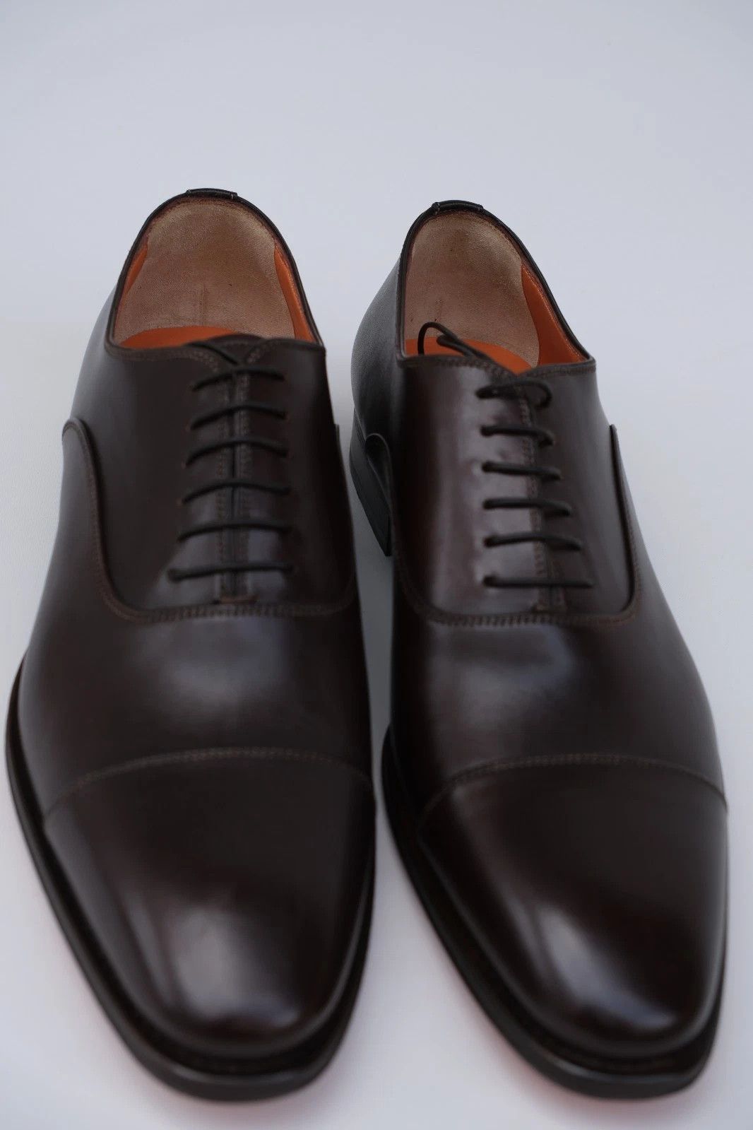 Santoni NEW Santoni Brown Leather Oxford Shoes in Brown Size US 11 / EU 44 - 2 Thumbnail