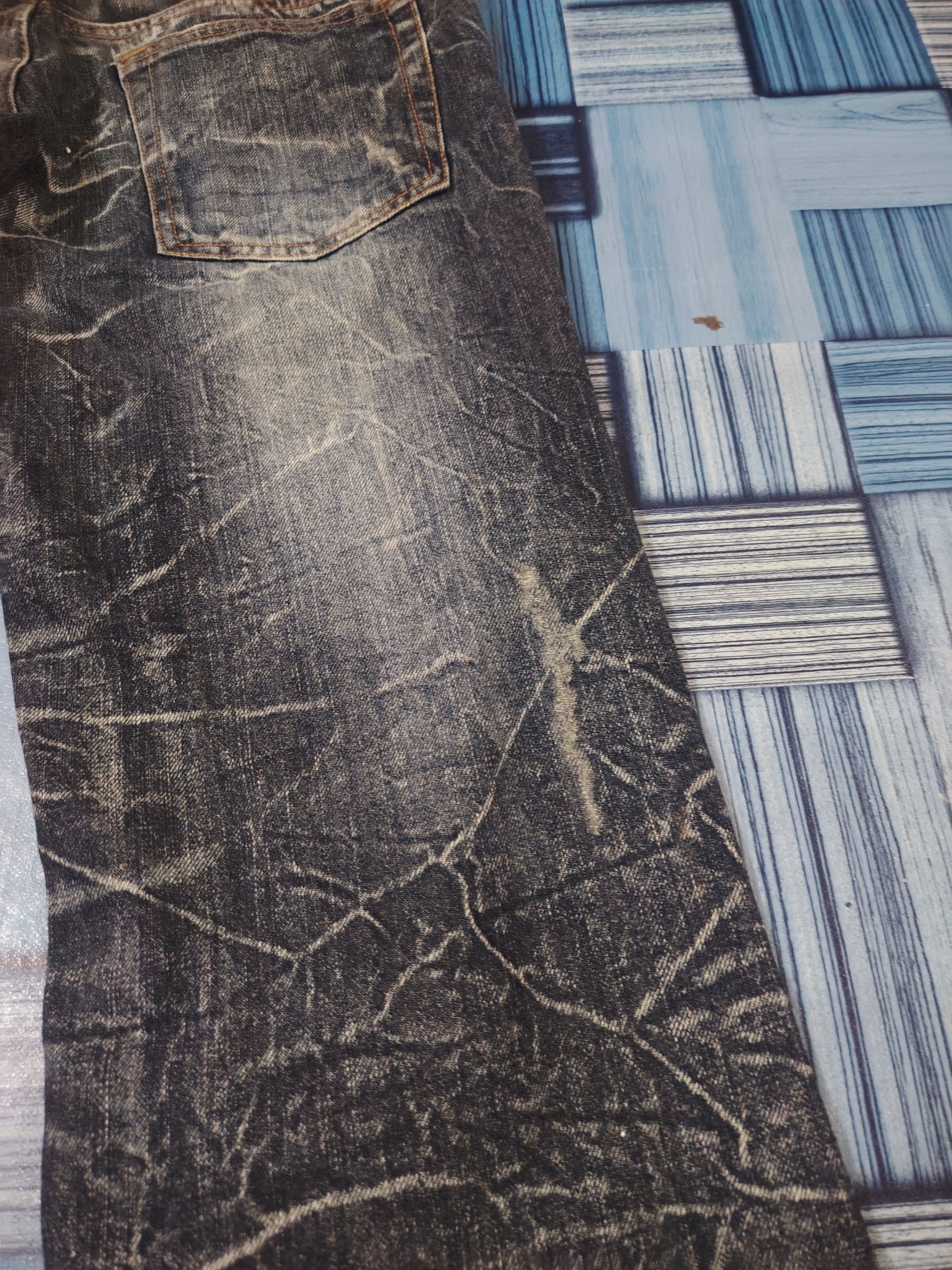 Who Decides War Japanese Nylaus Double Waist Distressed Jeans Size US 29 - 18 Thumbnail
