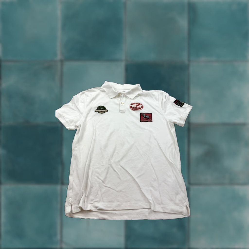 Banana Republic VINTAGE Banana Republic Polo Shirt Mens M White Pique Zebra Logo Patch Safari Patch Casual Mens Medium Short Sleeve Cotton Size US M / EU 48-50 / 2 - 1 Thumbnail