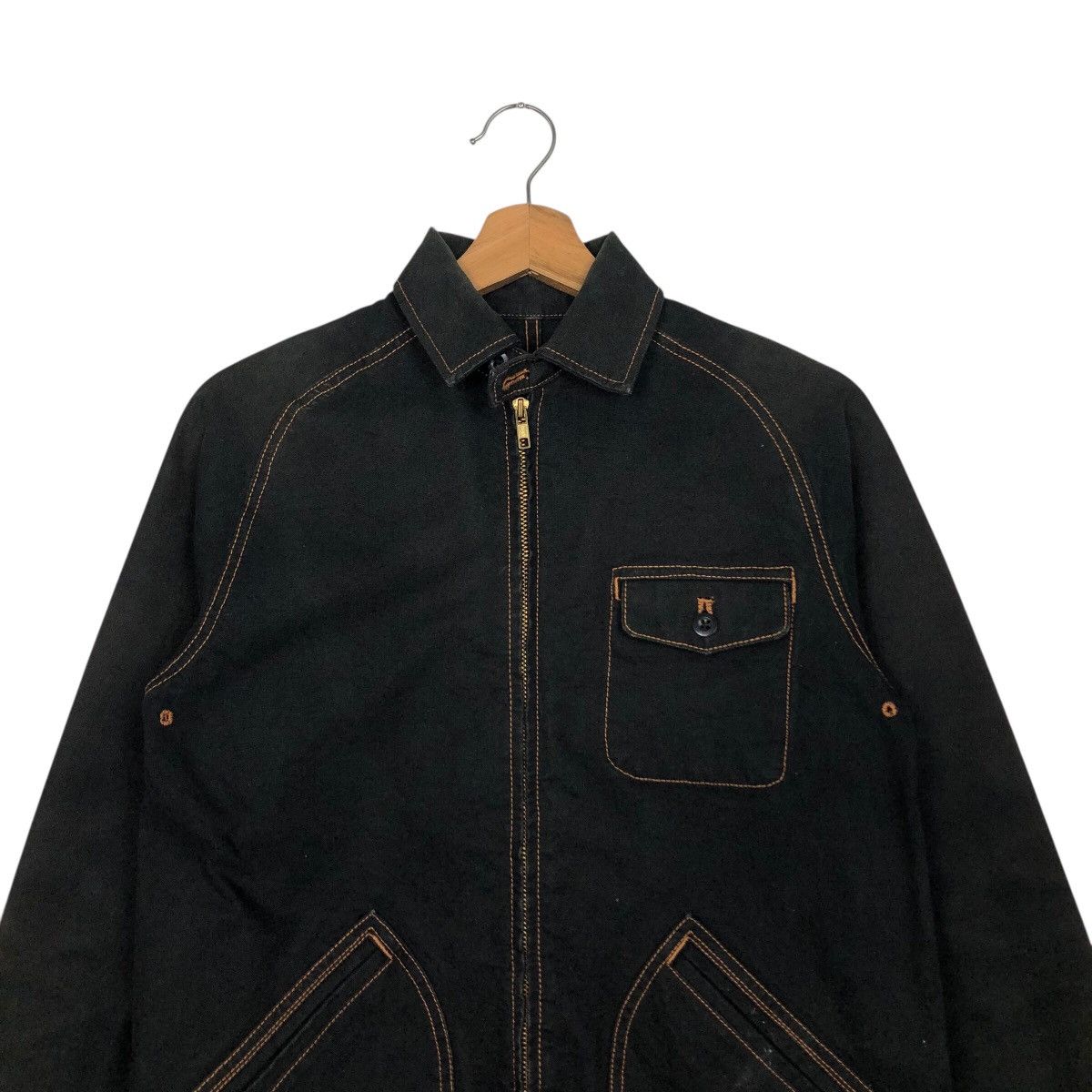 Japanese Brand United Arrows Pink Label Black Zip Workwear Jacket Size US S / EU 44-46 / 1 - 4 Thumbnail