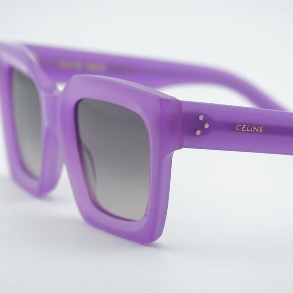 Celine Celine CL40130I 78F Sunglasses Shiny Purple Square Frame Size ONE SIZE - 8 Thumbnail