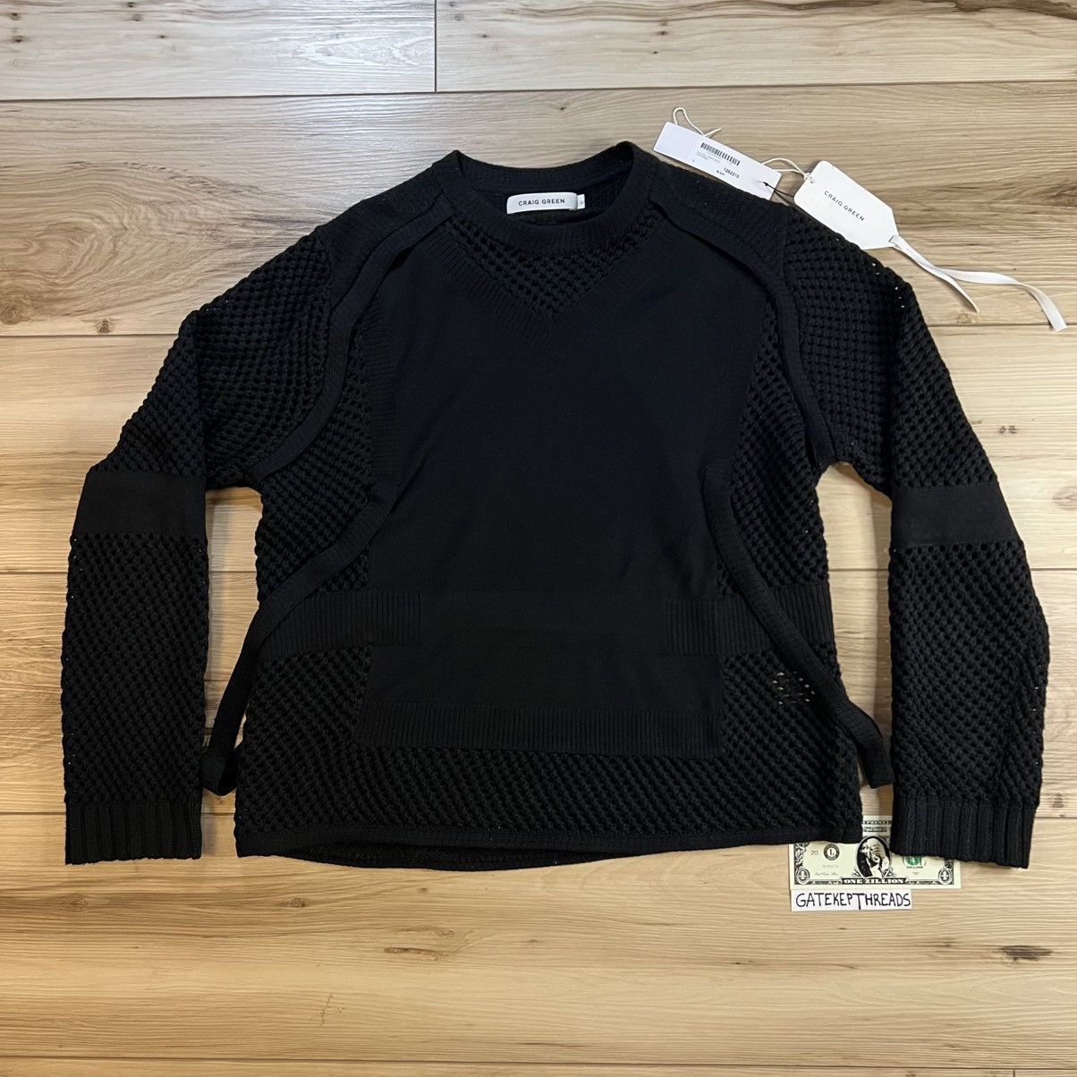 Craig Green Black Crochet Knit Wool Pullover Jumper Sweater Size US L / EU 52-54 / 3 - 1 Thumbnail