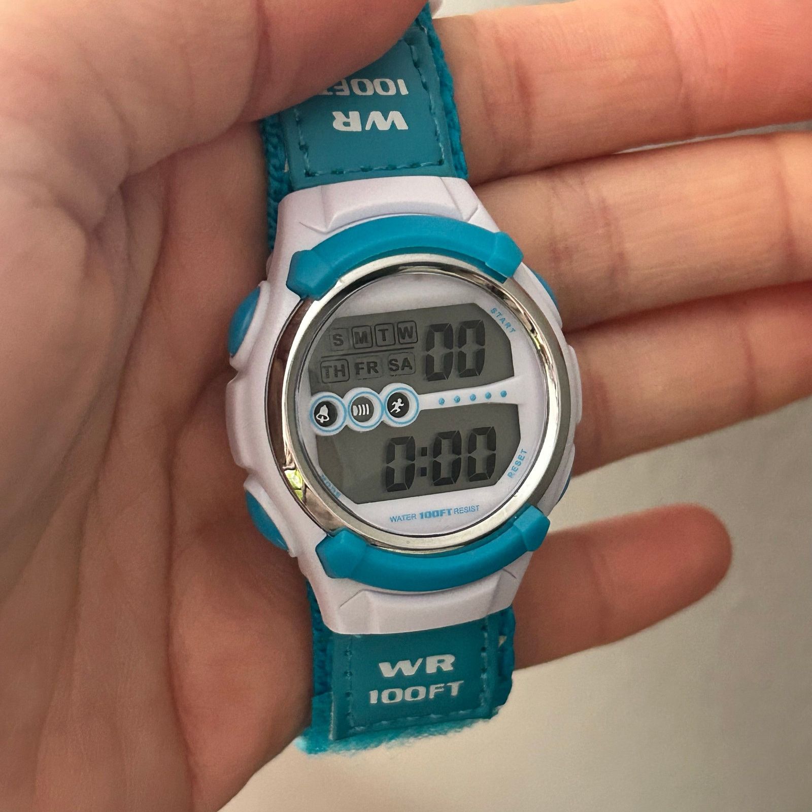 Other Blue & White Digital Watch Water Resistant New Battery Size ONE SIZE - 6 Thumbnail