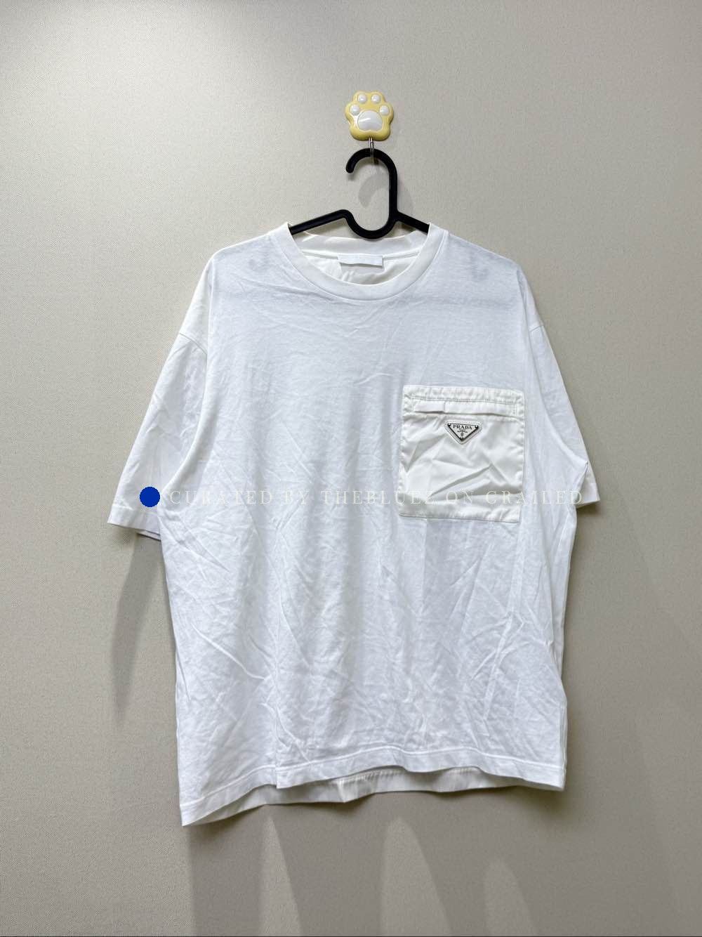 Prada Minimalistic Pocket Logo Tee in White Size US L / EU 52-54 / 3 - 1 Thumbnail