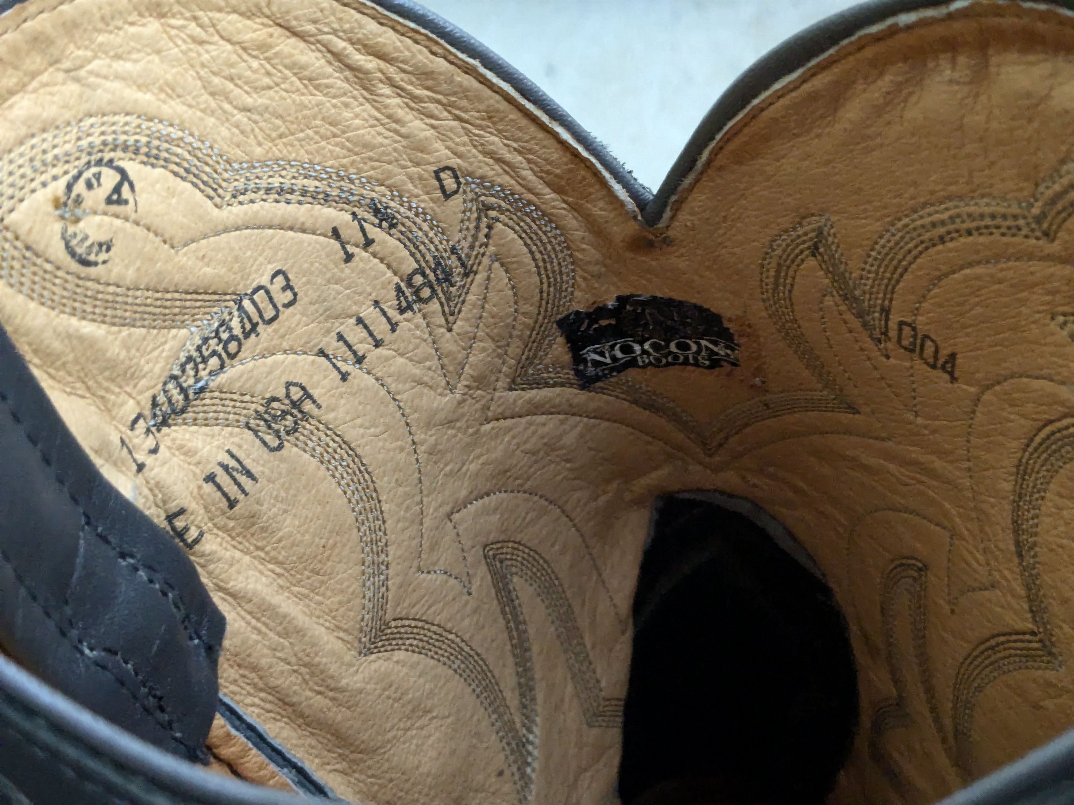 Nocona Nocona Cowboy Boots Gray 11.5 D Leather USA Black Size US 11.5 / EU 44-45 - 3 Thumbnail