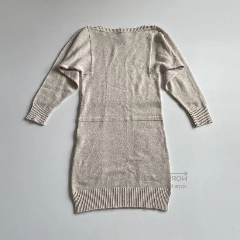 Hermes Hermes Beige Cashmere Long-Sleeve Dress Size XXS / US 00 / IT 34 - 2 Thumbnail