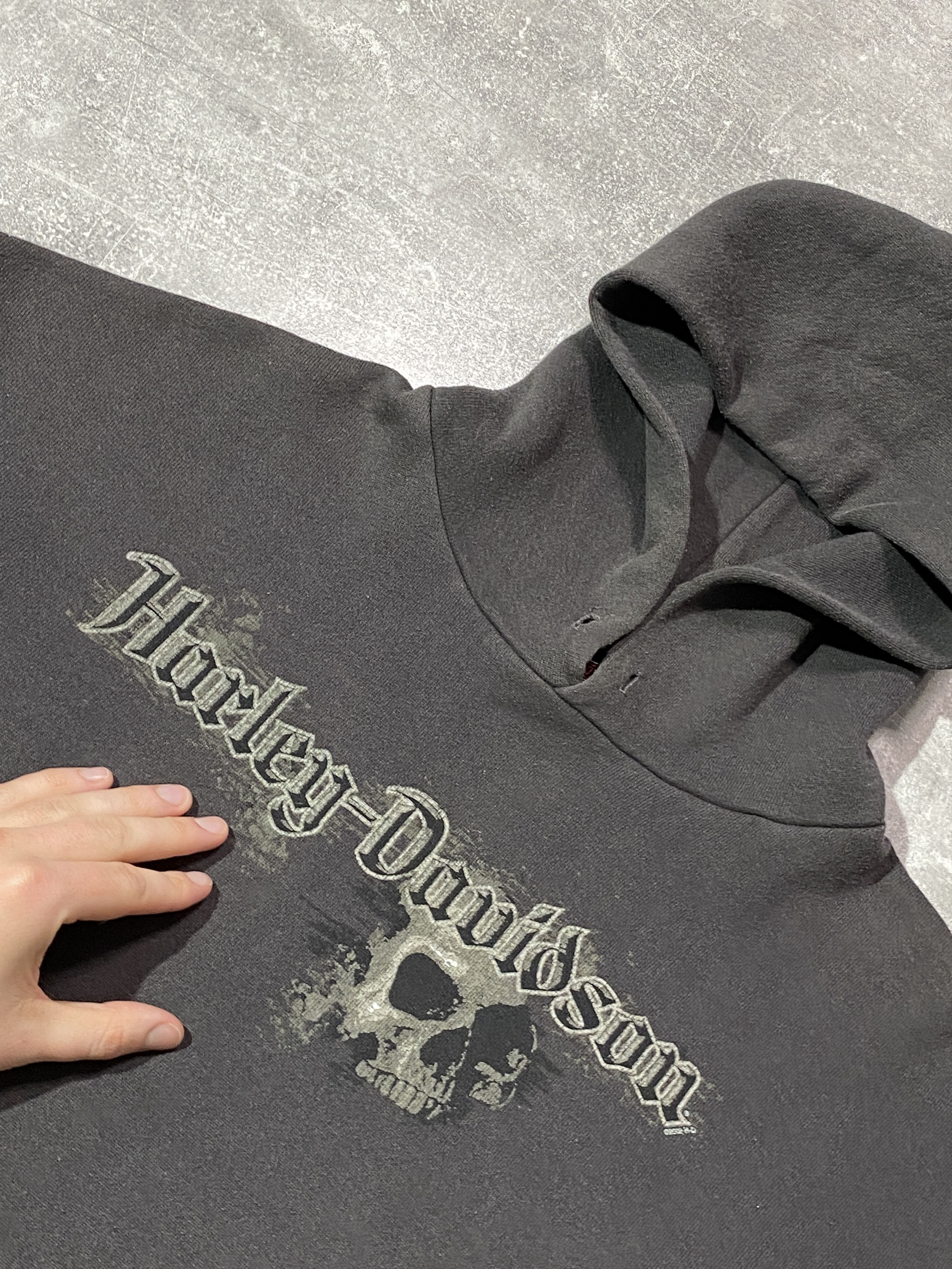 Harley Davidson Vintage 2002s Harley Davidson Skull Logo Hoodie Size US L / EU 52-54 / 3 - 6 Thumbnail