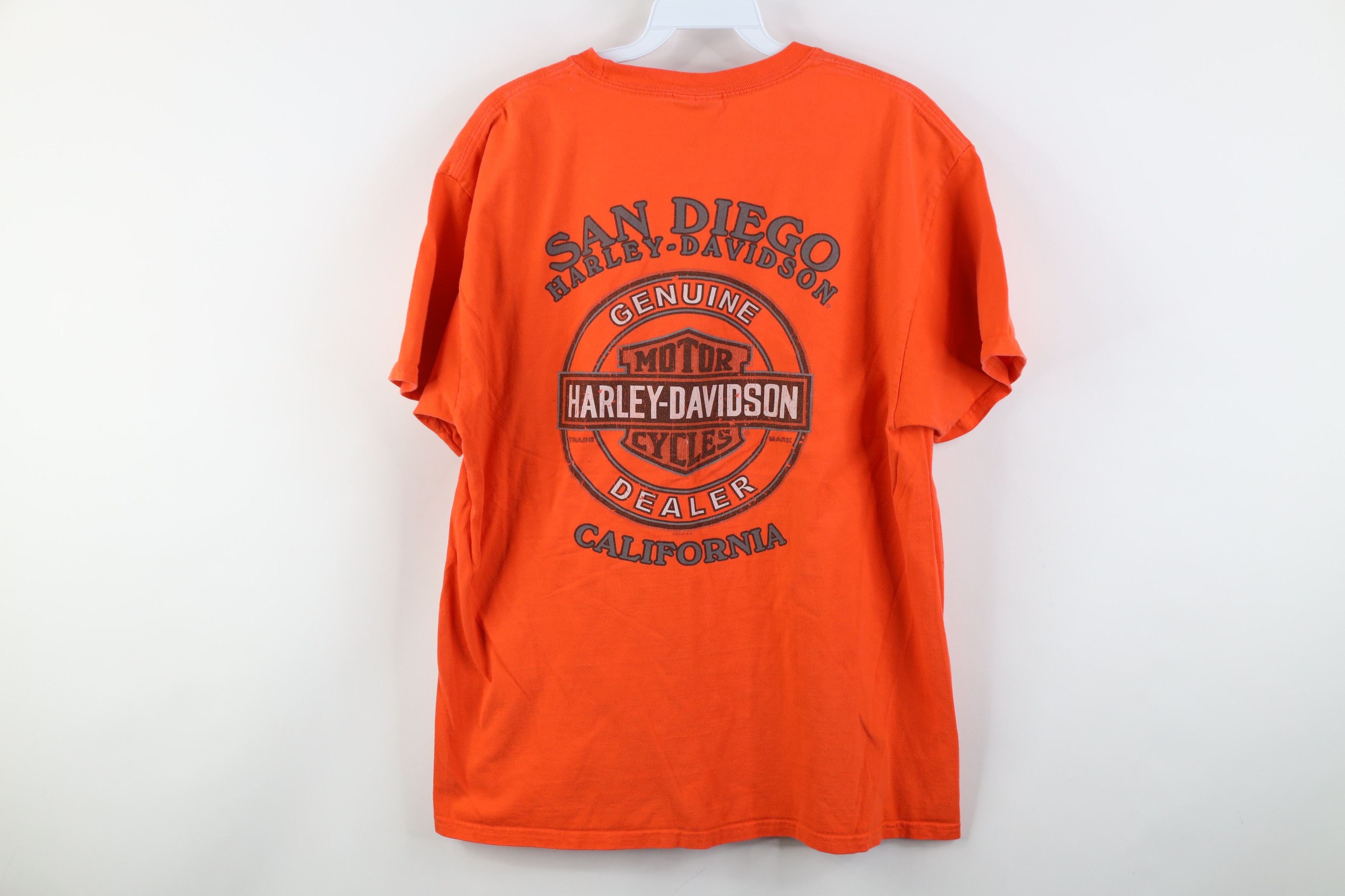 Harley Davidson Vintage Y2K Harley Davidson Oil Pocket T-Shirt Orange Cotton Size US M / EU 48-50 / 2 - 12 Thumbnail