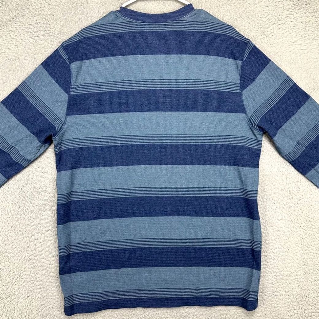 Vintage Roebuck & Co. Sweater Mens XL Blue Striped Thermal Waffle Knit Crew Neck Pullover Size US XL / EU 56 / 4 - 3 Thumbnail