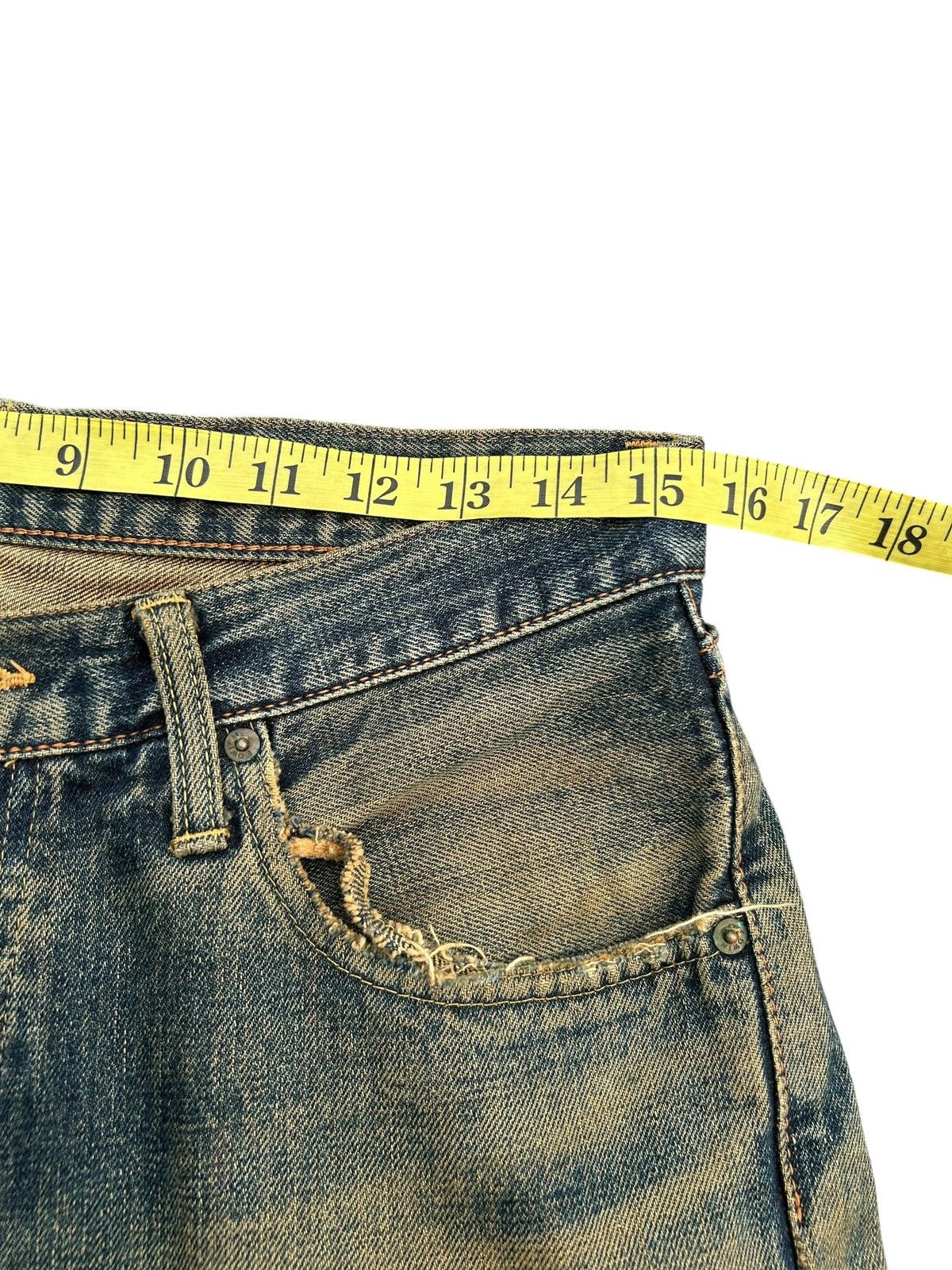 Kapital Thrashed Vintage Edwin 505X Selvedge Rusty Denim Jeans Size US 31 - 15 Thumbnail