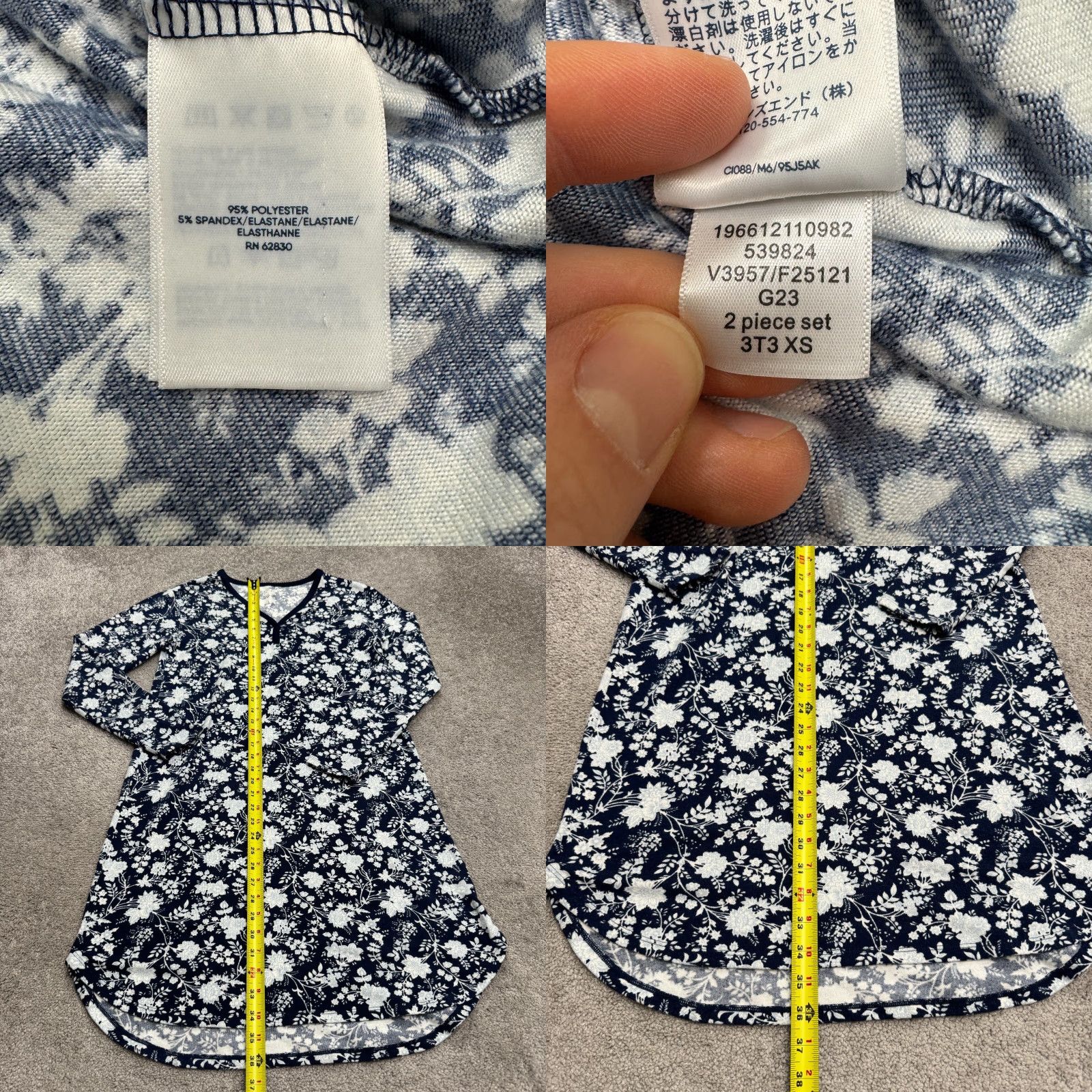 Lands' End VINTAGE Land's End Nightgown V-Neck Sleepwear Dress Womens XS Navy Blue White Floral Size XS / US 0-2 / IT 36-38 - 8 Thumbnail