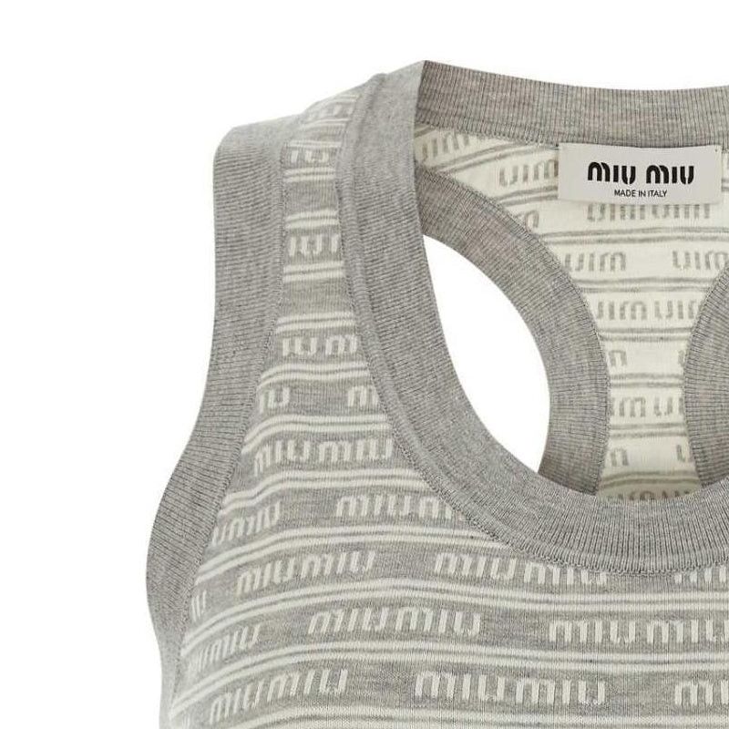 Miu Miu o1B3y1r0426 Tank Top in Grey Size M / US 6-8 / IT 42-44 - 3 Thumbnail