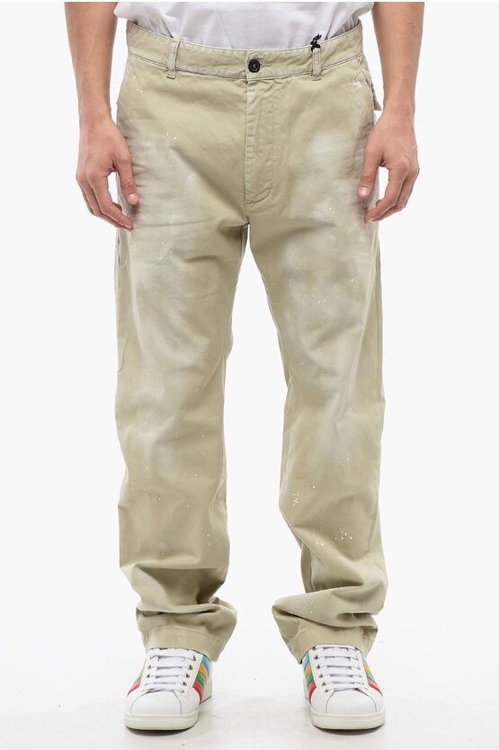 Vintage Effect Straight Fit Pants 21 cm