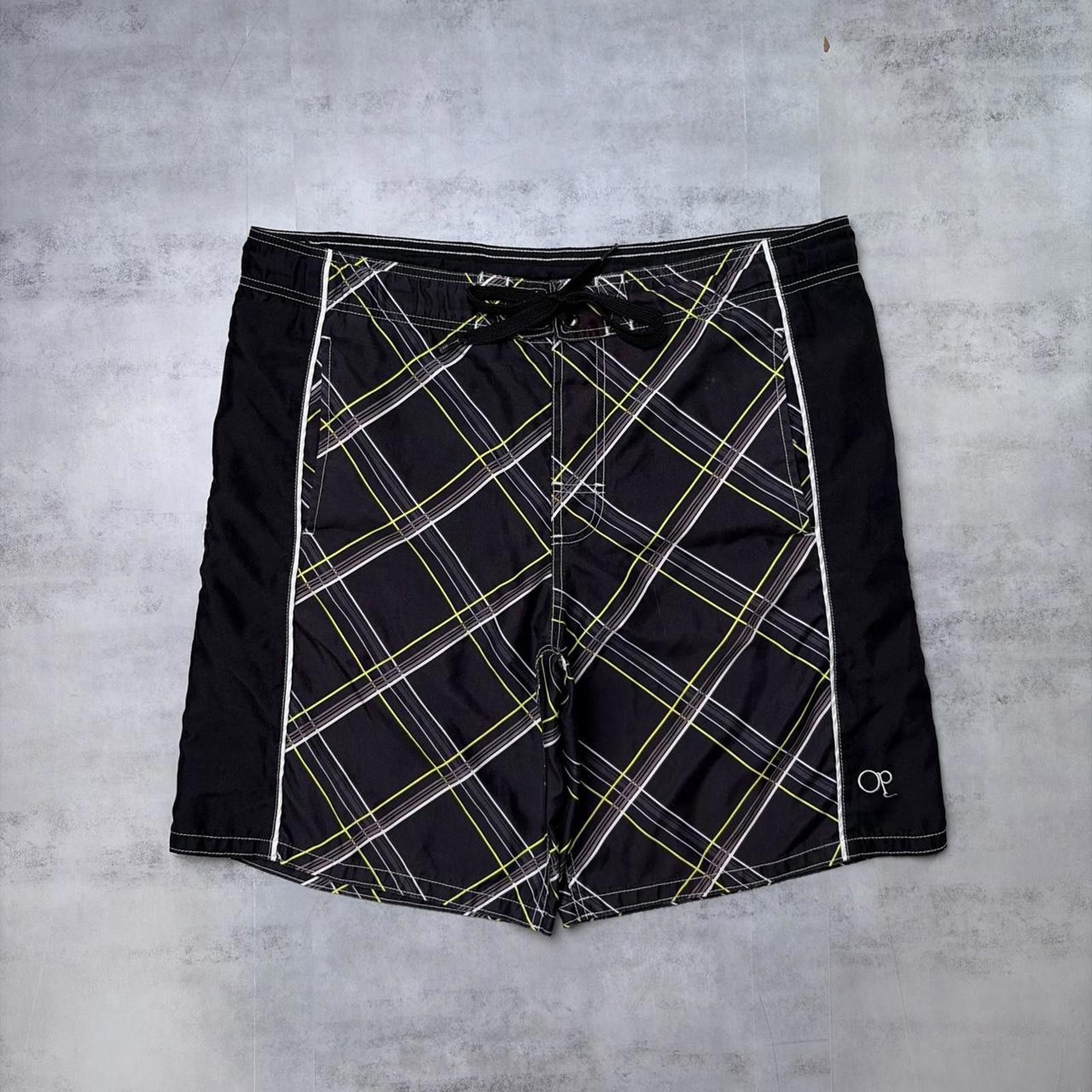 Ocean Pacific Y2K Black Ocean Pacific Surf Grunge Plaid Baggy Board Shorts Size US 34 / EU 50 - 1 Thumbnail