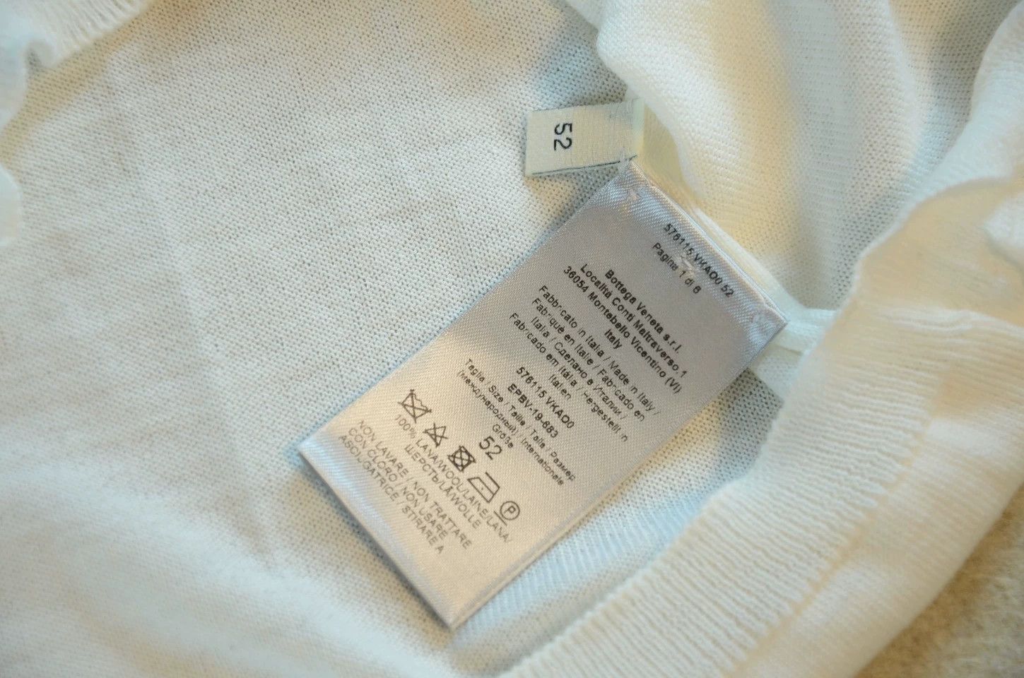 Bottega Veneta BV turtleneck sweater white long 52 Size US L / EU 52-54 / 3 - 7 Thumbnail