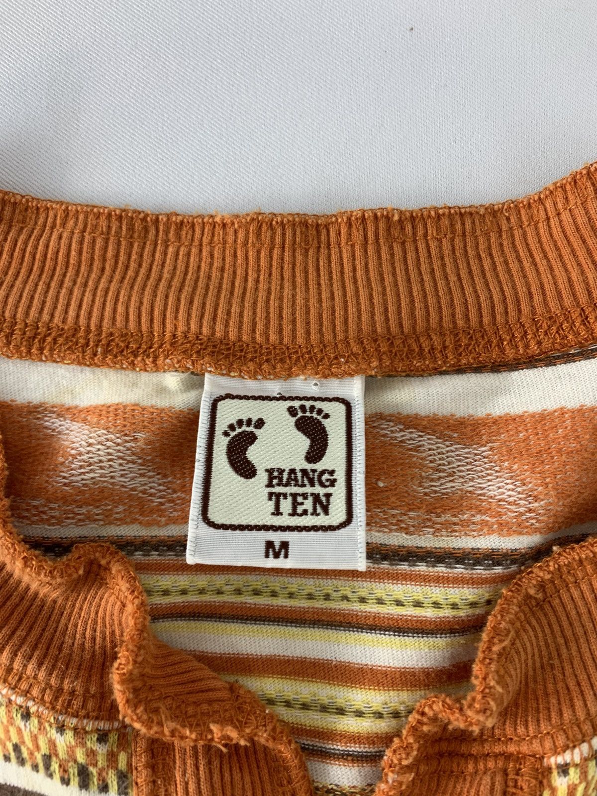 Hang Ten 90s Hang Ten Henley Neck Longsleeve Striped Tee Tshirt Size US M / EU 48-50 / 2 - 6 Thumbnail