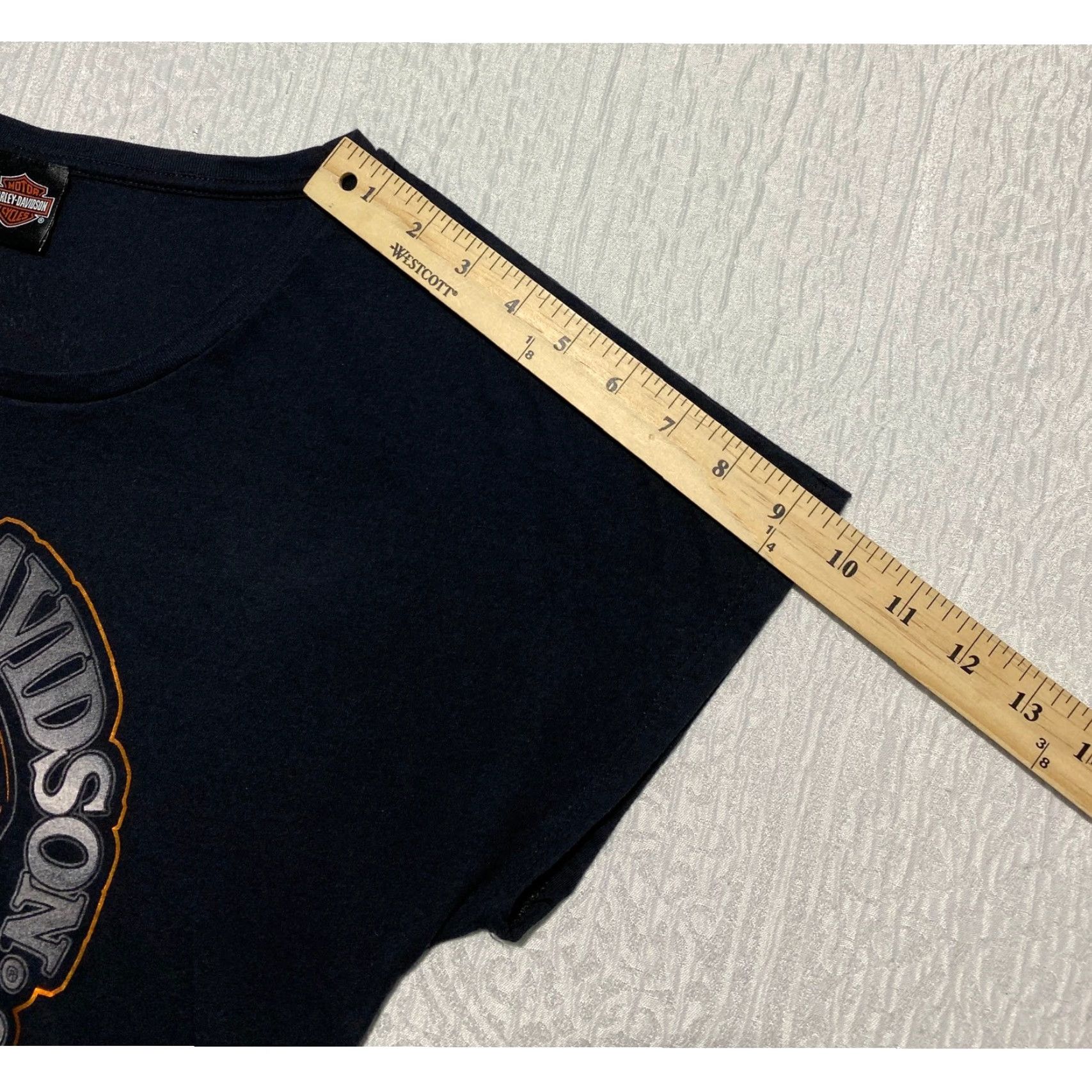 Harley Davidson Harley-Davidson Shirt Womens L Black Scoop Neck Short Sleeve Jersey Cotton Blend Double-Sided Graphic Motorcycle T-Shirt Size L / US 10 / IT 46 - 7 Thumbnail