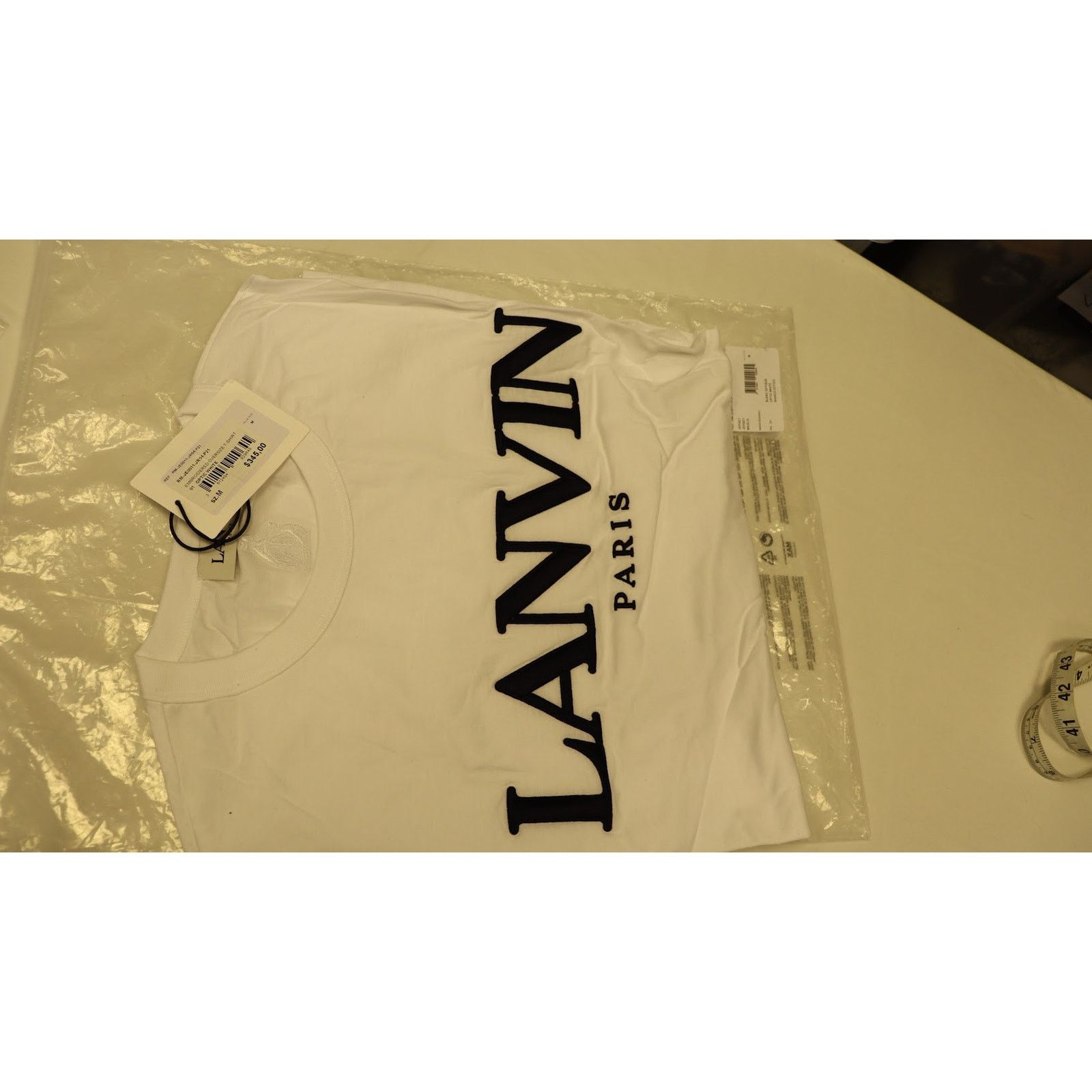Lanvin o1rshd1 Embroidered Oversize T-Shirt in Optic White Size US M / EU 48-50 / 2 - 13 Thumbnail