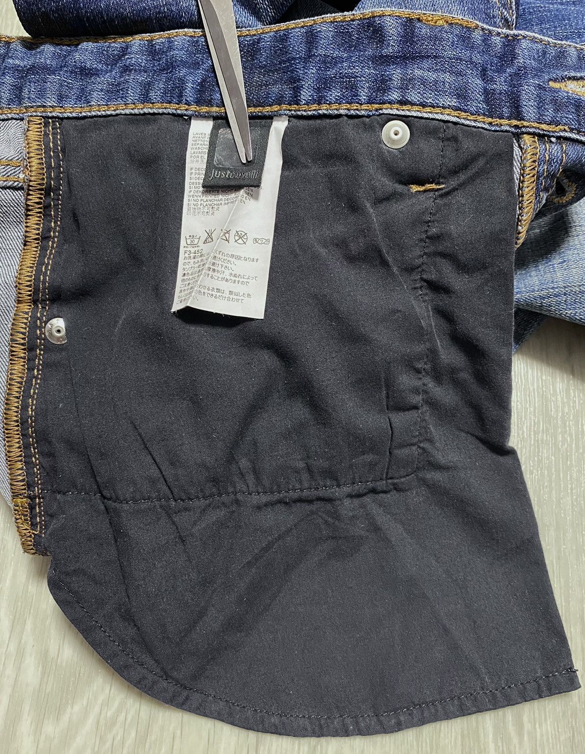 Just Cavalli Unisex Just Cavalli Slim Fit Washed Blue Jeans Denim Size US 31 - 22 Thumbnail